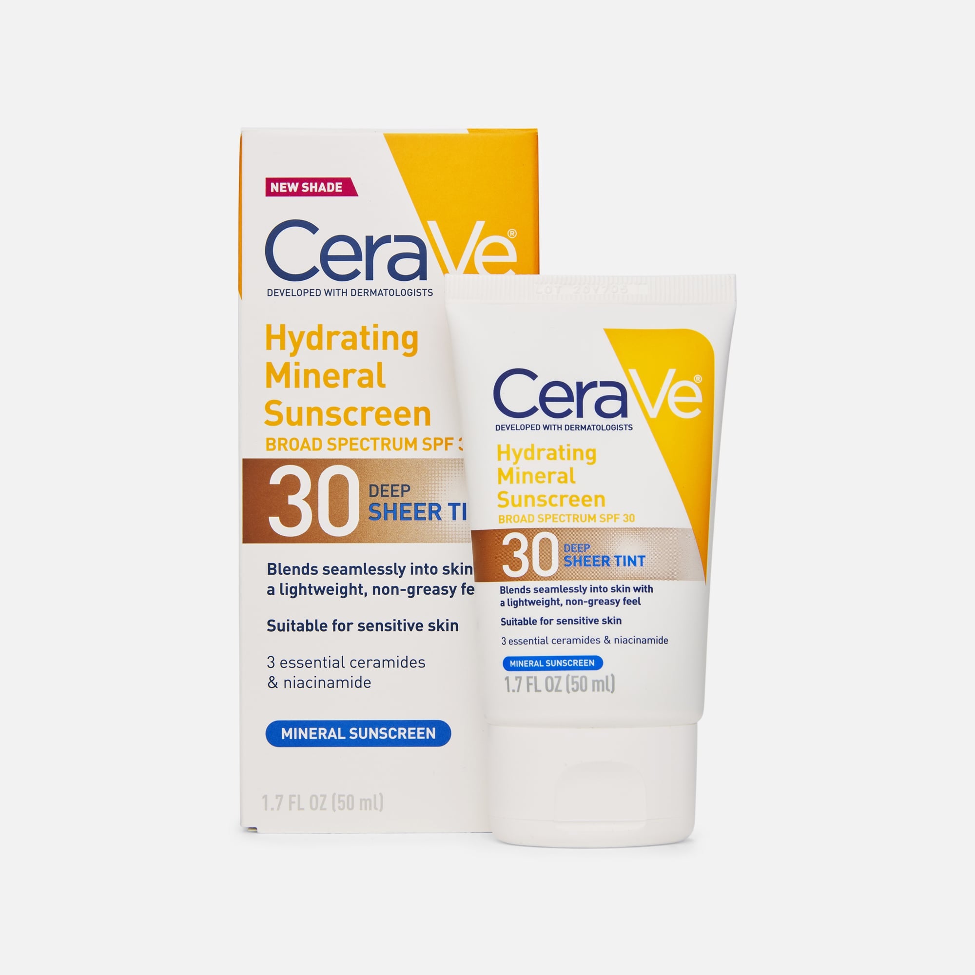 CeraVe Hydrating Mineral Tinted Sunscreen, SPF 30, 1.7 fl oz., , large