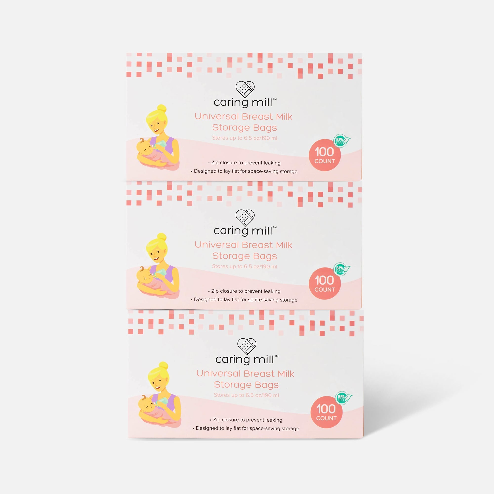 Caring Mill™ Breast Milk Universal Storage Bags 100 ct. (3-Pack), , large