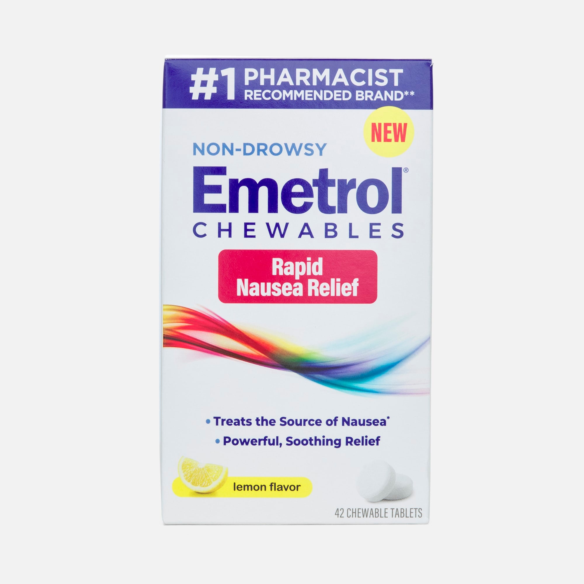 Emetrol  Chewable Tablets  for Rapid Nausea Relief, Lemon, 42 ct., , large