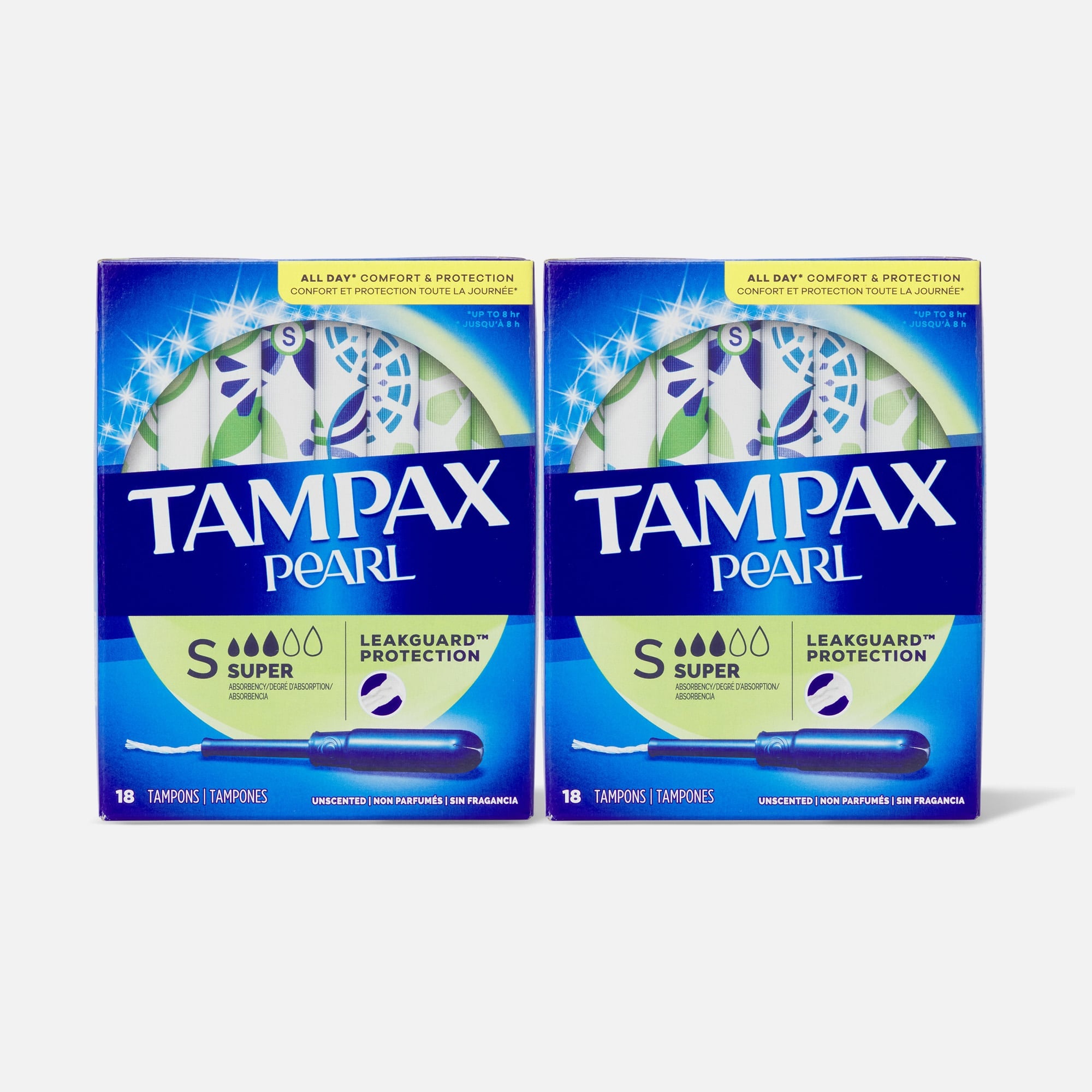 Tampax Pearl Tampons, Super Absorbency, 18 ct. (2-Pack), , large