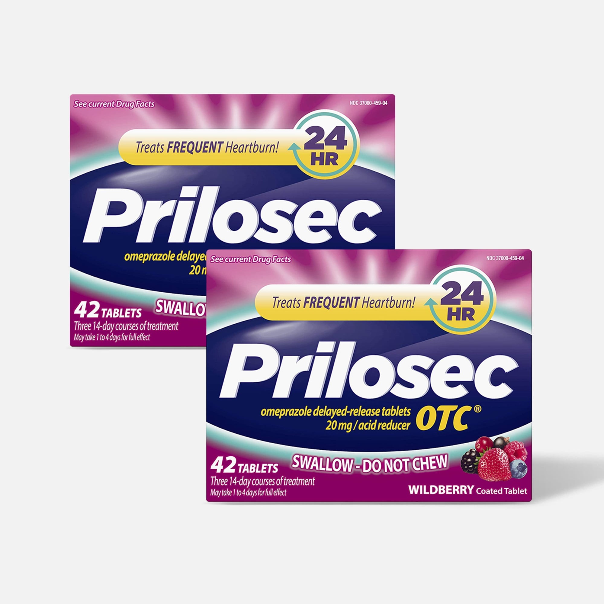 Prilosec OTC Heartburn Relief and Acid Reducer Tablets, Wildberry, 42 ct. (2-Pack), , large