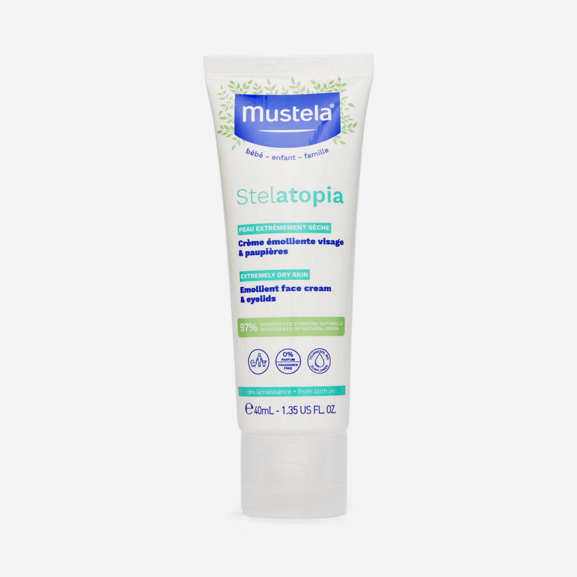 Mustela Stelatopia Emollient Face Cream, 1.35 fl oz., , large