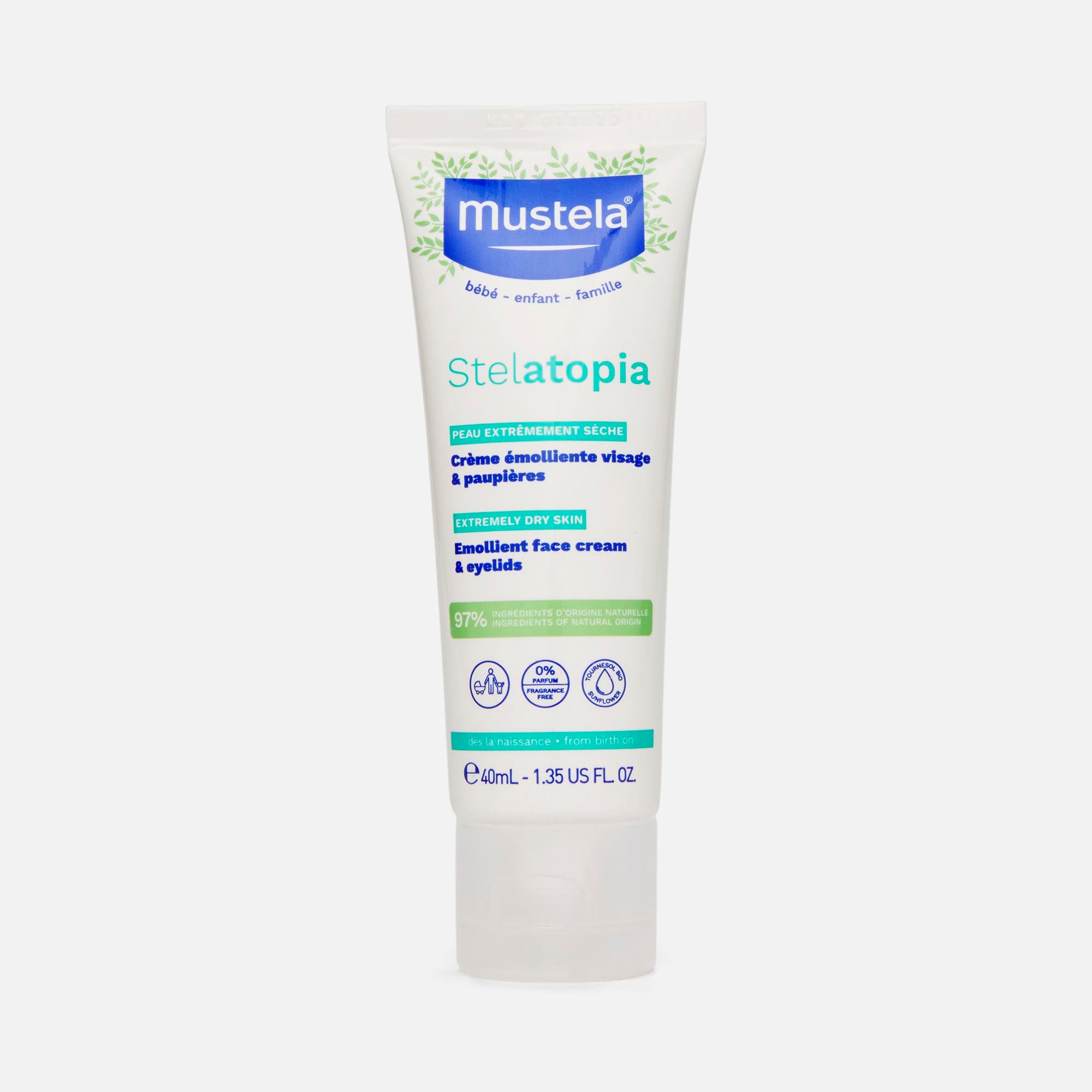 Mustela Stelatopia Emollient Face Cream, 1.35 fl oz., , large