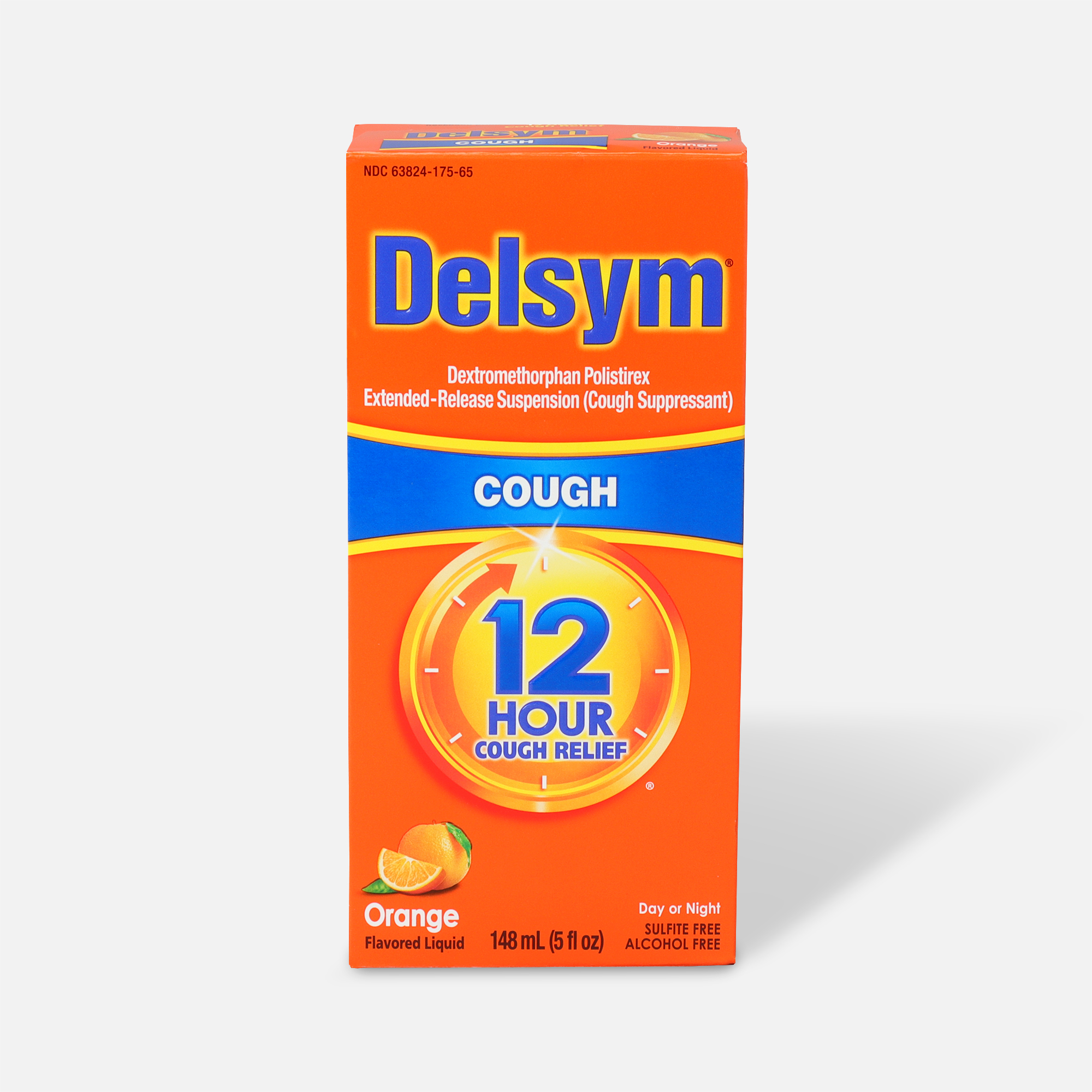 Delsym Adult Liquid, Orange with Dosage Cup, 5 oz., , large