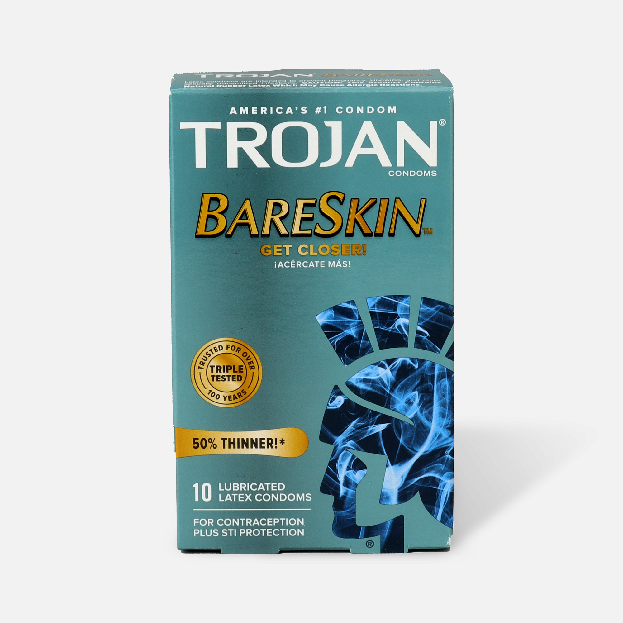 Trojan Sensitivity Bareskin Premium Latex Condoms, 10 ct., , large