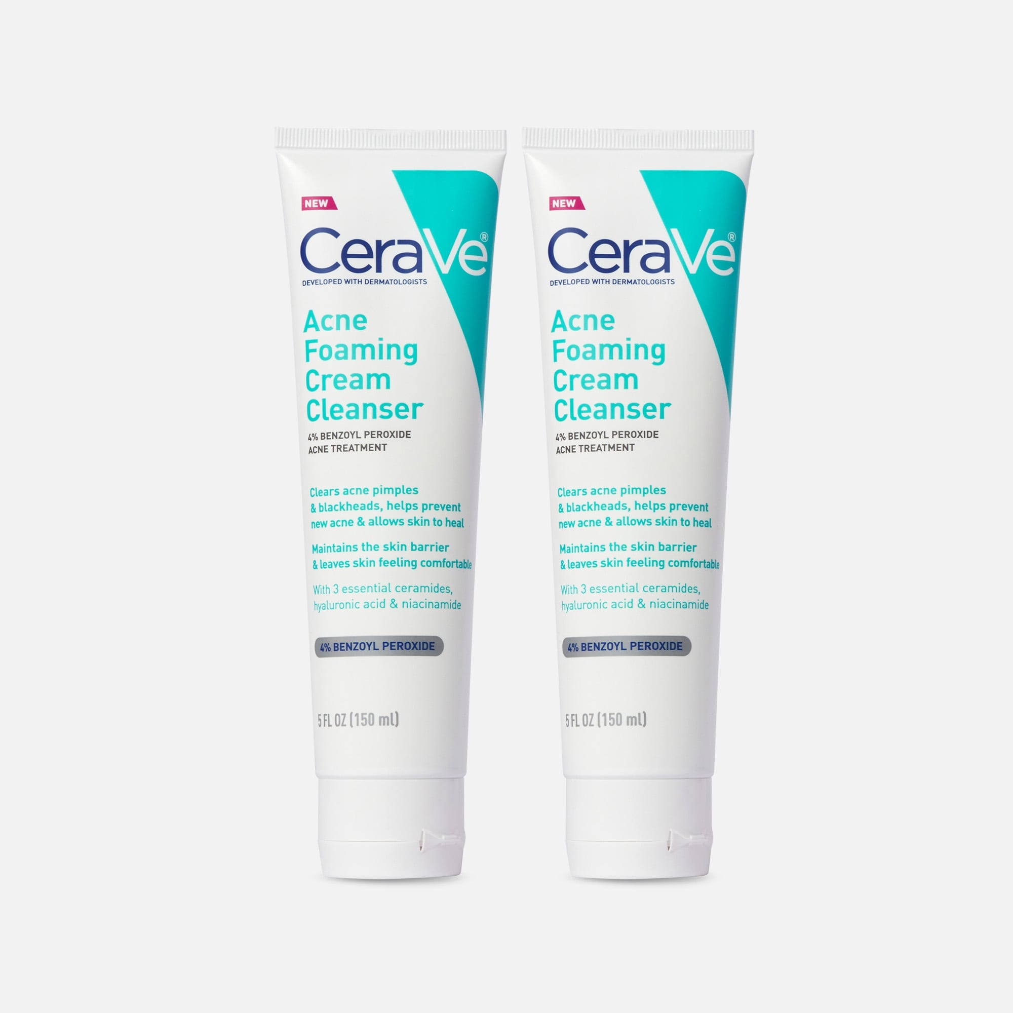CeraVe Acne Foaming Cream Cleanser, 5 oz. (2-Pack), , large