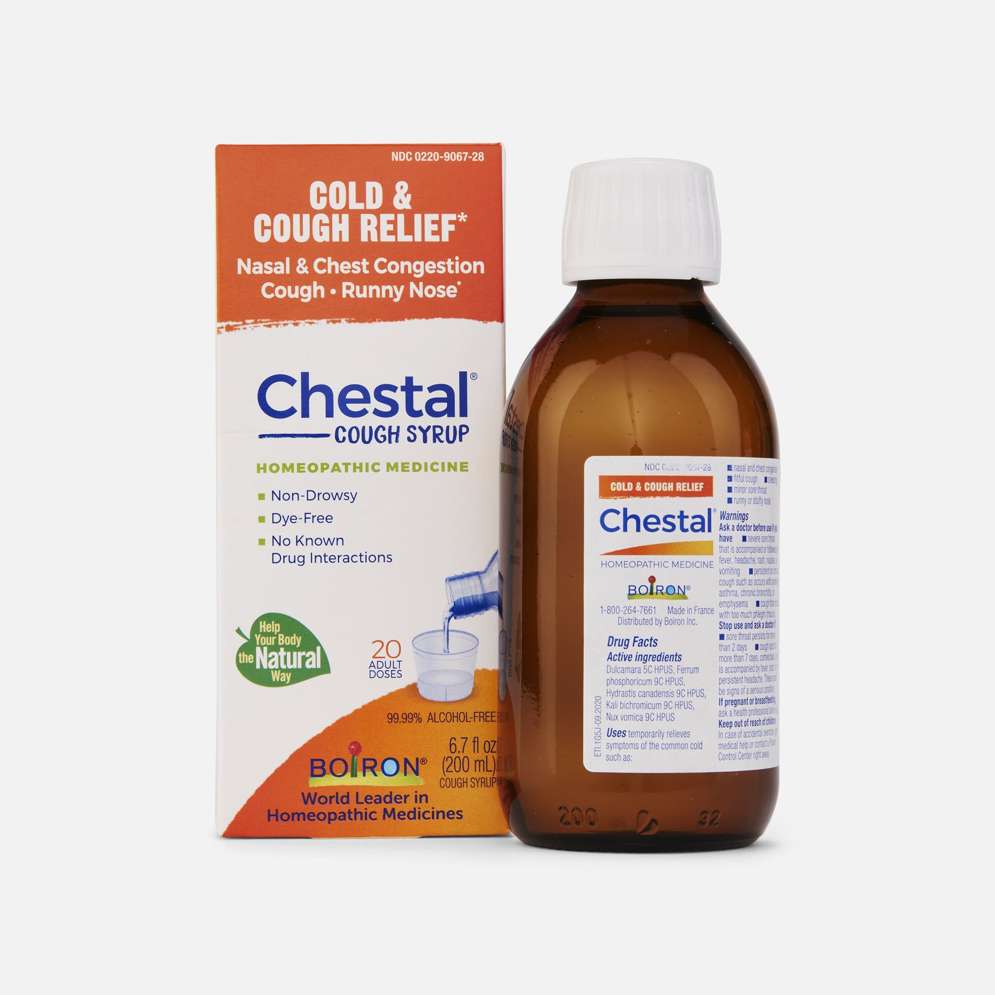 Boiron Chestal Cold & Cough Multi-Symptom Formula for Nasal & Chest Congestion, Cough, Runny Nose, 6.7 fl oz., , large