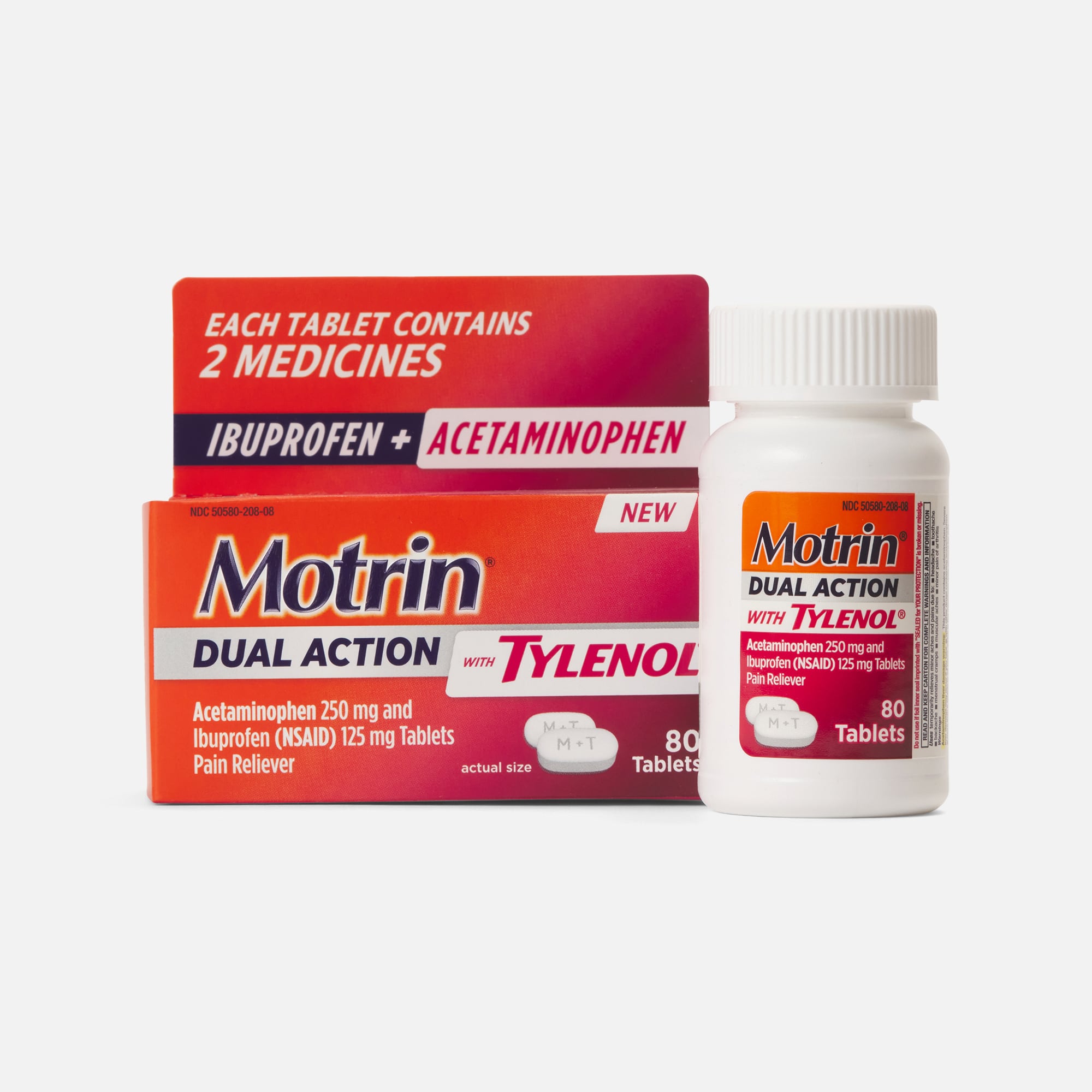 Motrin Dual Action with Tylenol Caplets, 80 ct., , large