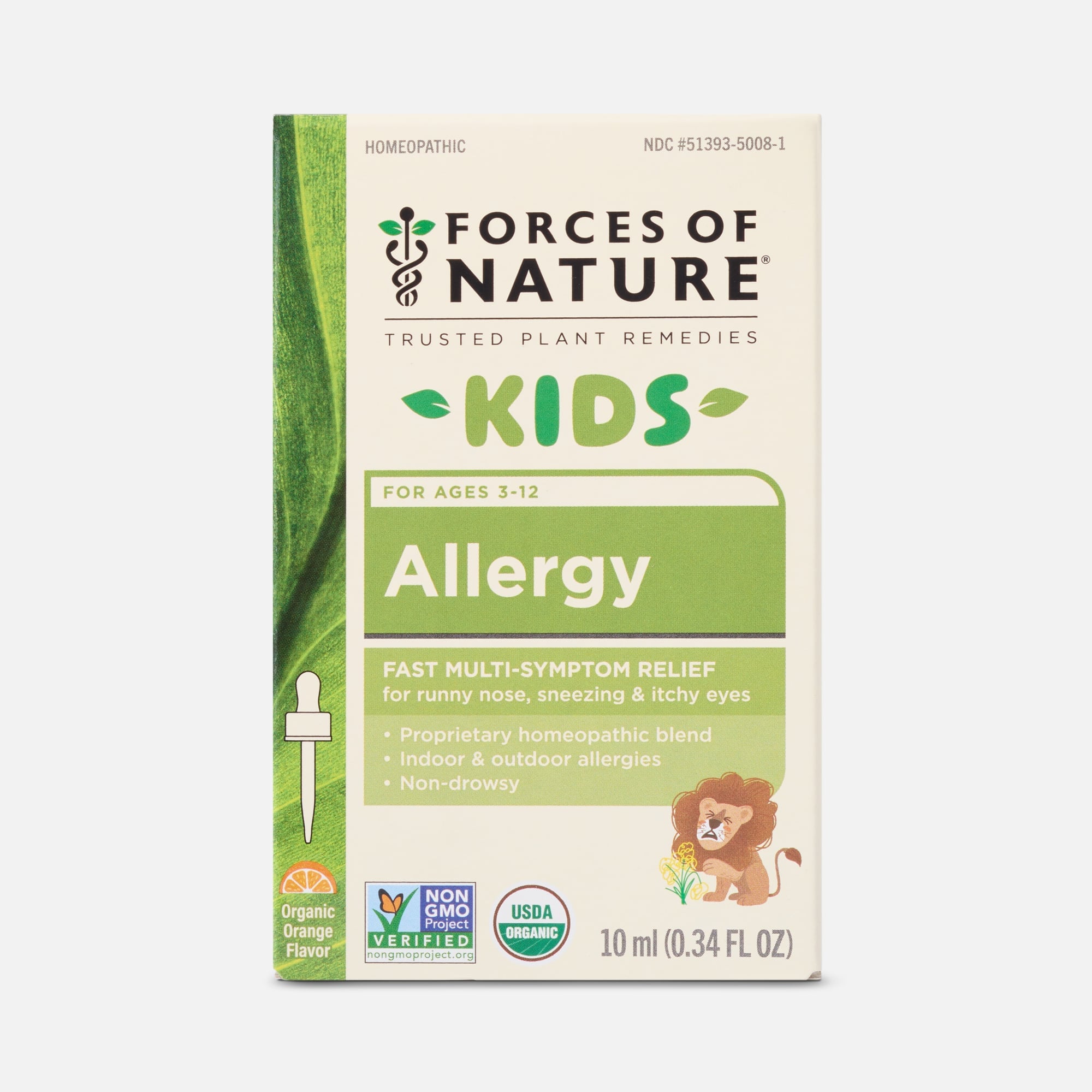 Forces of Nature Allergy Relief for Kids Sublingual Drops, Orange, 10ml, , large