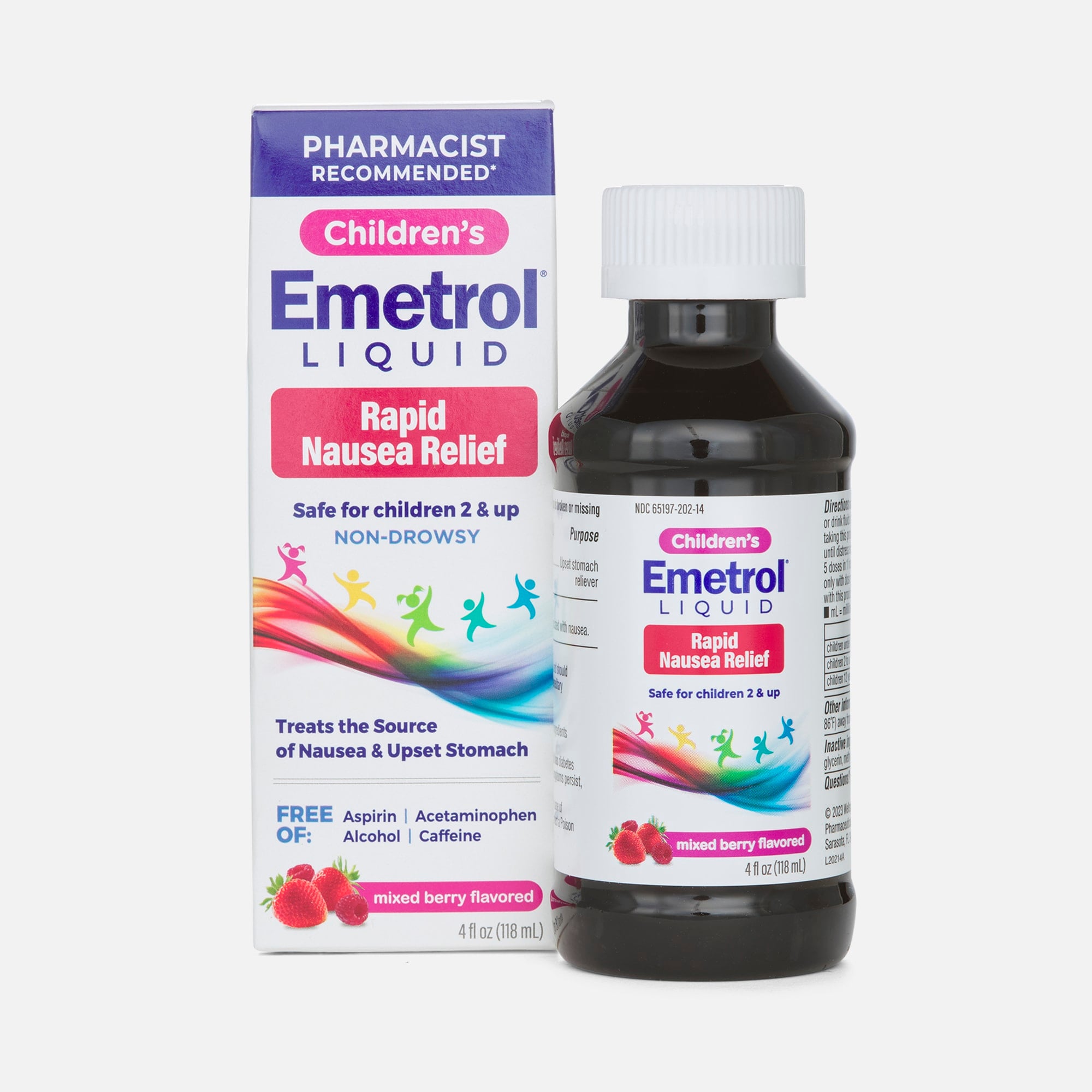Emetrol Children's Liquid for Nausea and Upset Stomach, Mixed Berry, 4 oz., , large