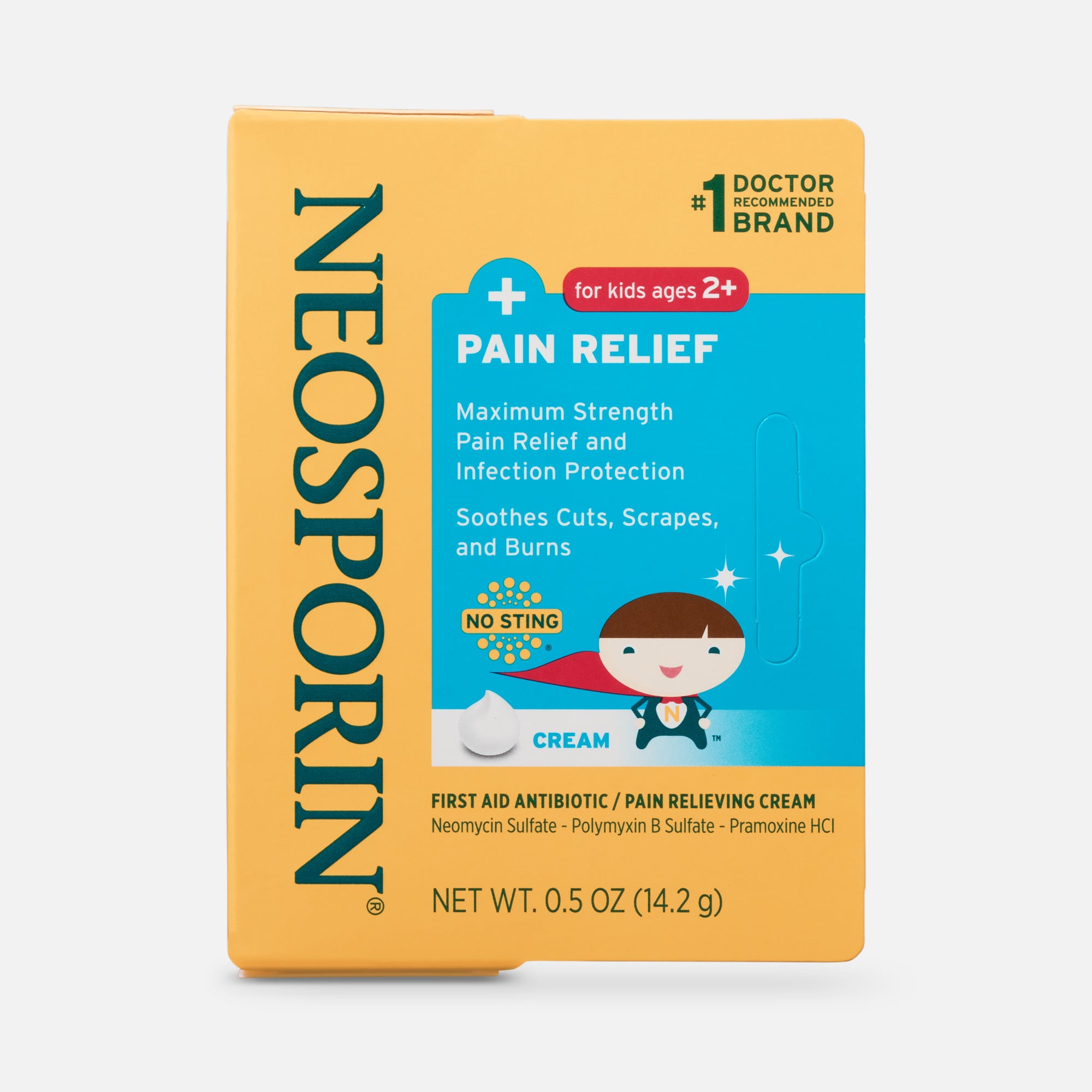 Neosporin Antibiotic + Pain Relief Cream for Kids, 0.5 oz., , large