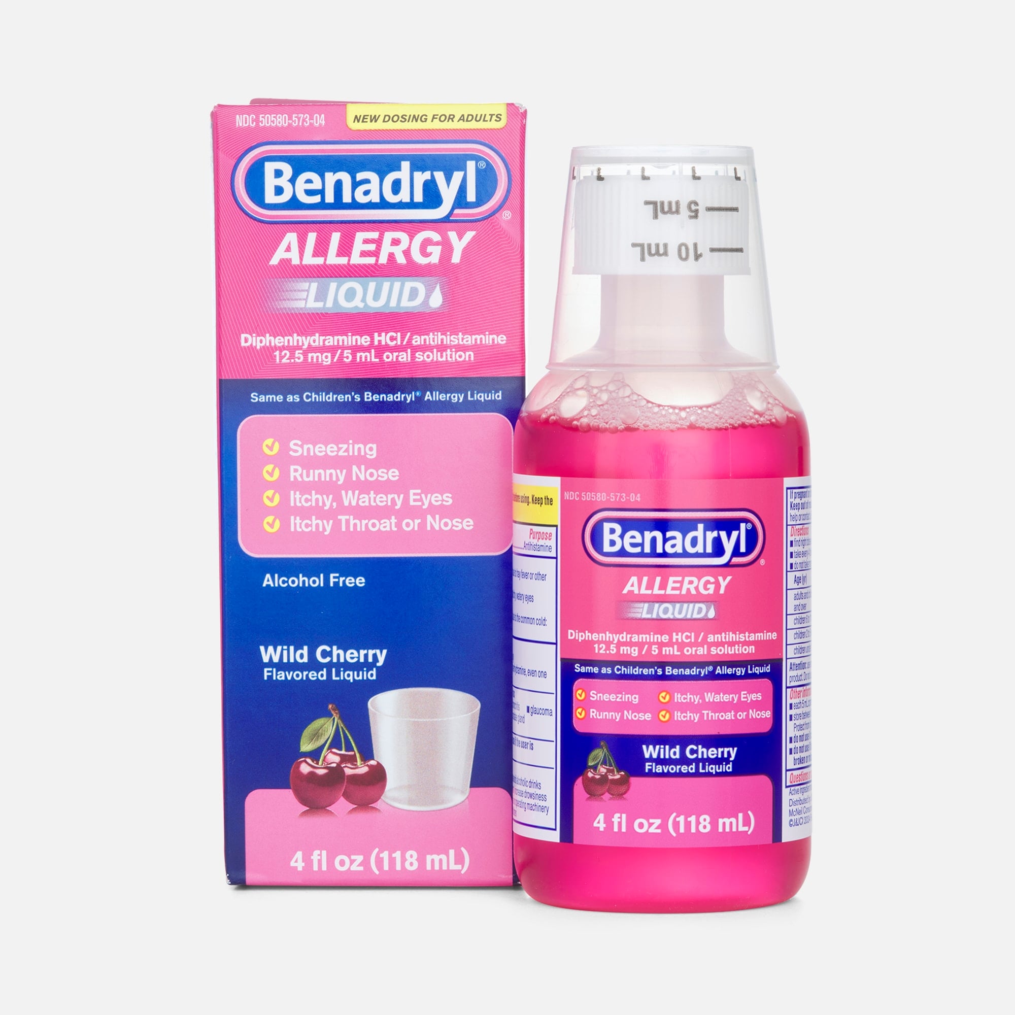 Benadryl Allergy Relief Oral Solution, Wild Cherry, 4 fl oz., , large