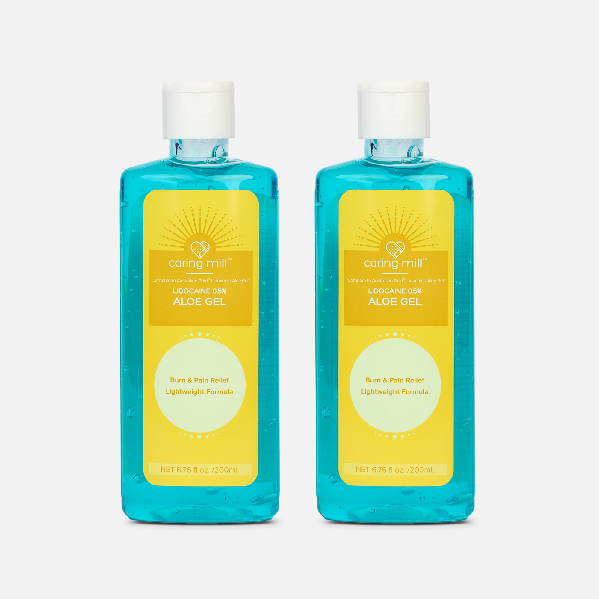Caring Mill™ Aftersun Cooling Gel With Lidocaine Aloe Vera Value, 6.76 oz. (2-Pack), , large