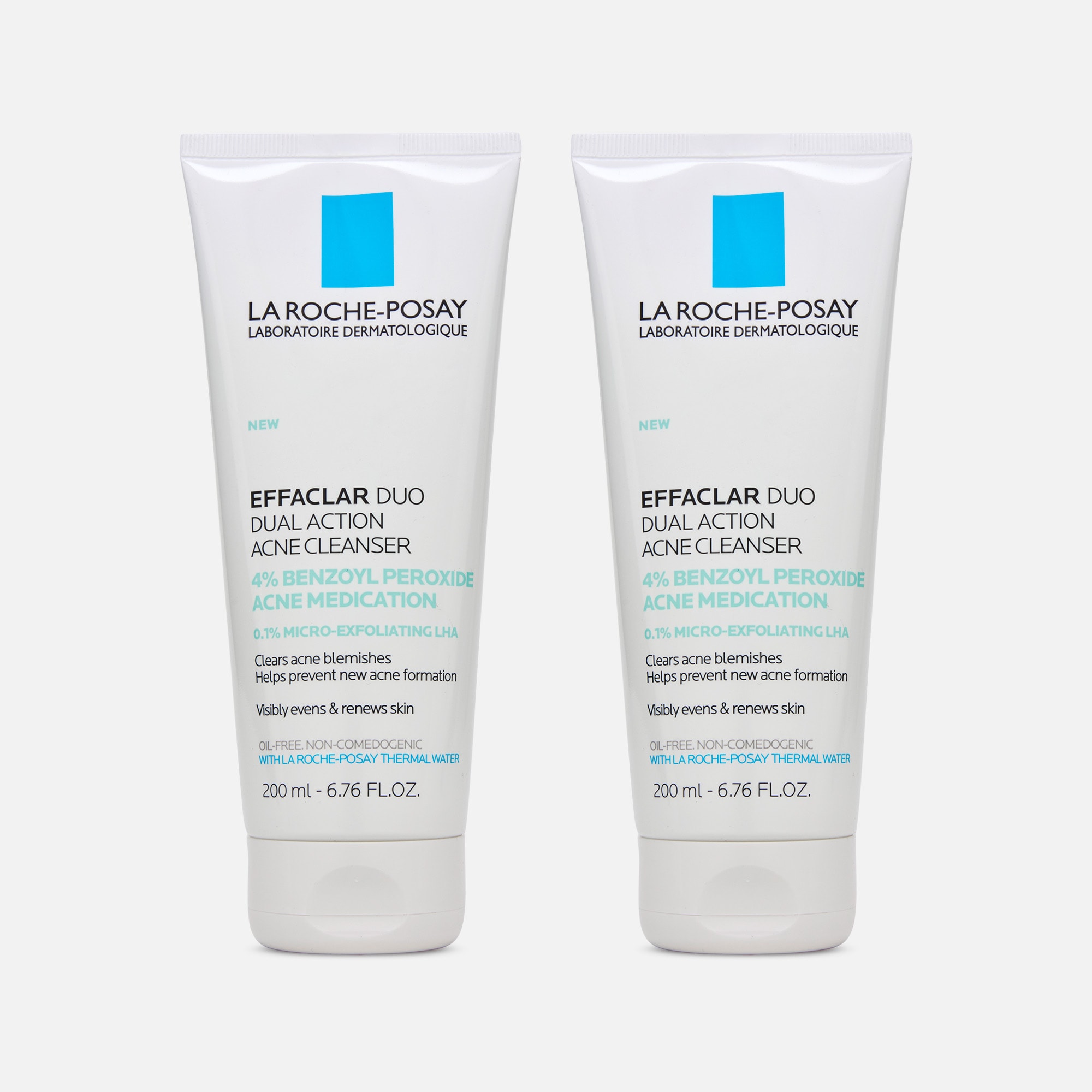 La Roche-Posay Effaclar Duo Acne Face Wash with Benzoyl Peroxide, 6.7 fl oz. (2-Pack), , large