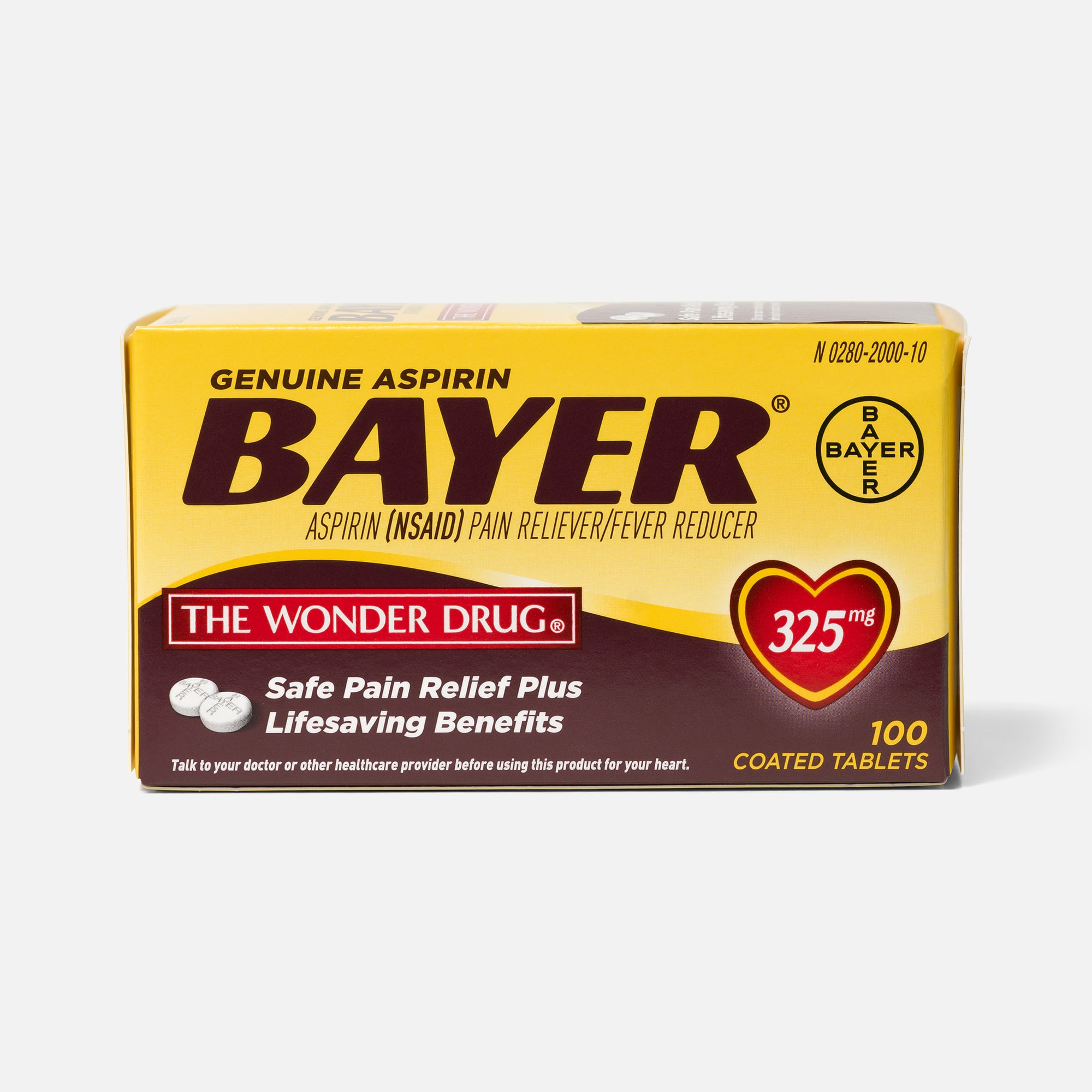 Genuine Bayer Aspirin, 325 mg Tablets, 100 ct., , large