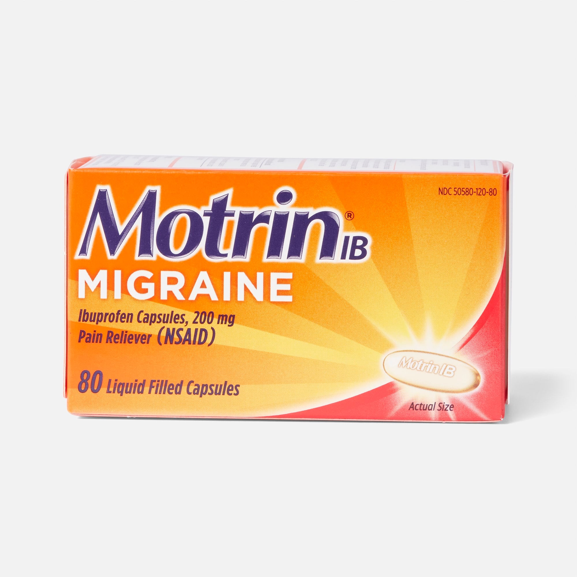 Motrin IB Migraine Liquid Filled Caps, 200 mg, 80 ct., , large