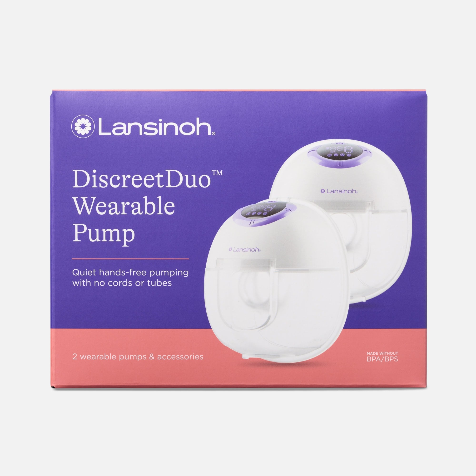 Lansinoh Discreet Duo Wearable Breast Pump, 2 Pumps, , large