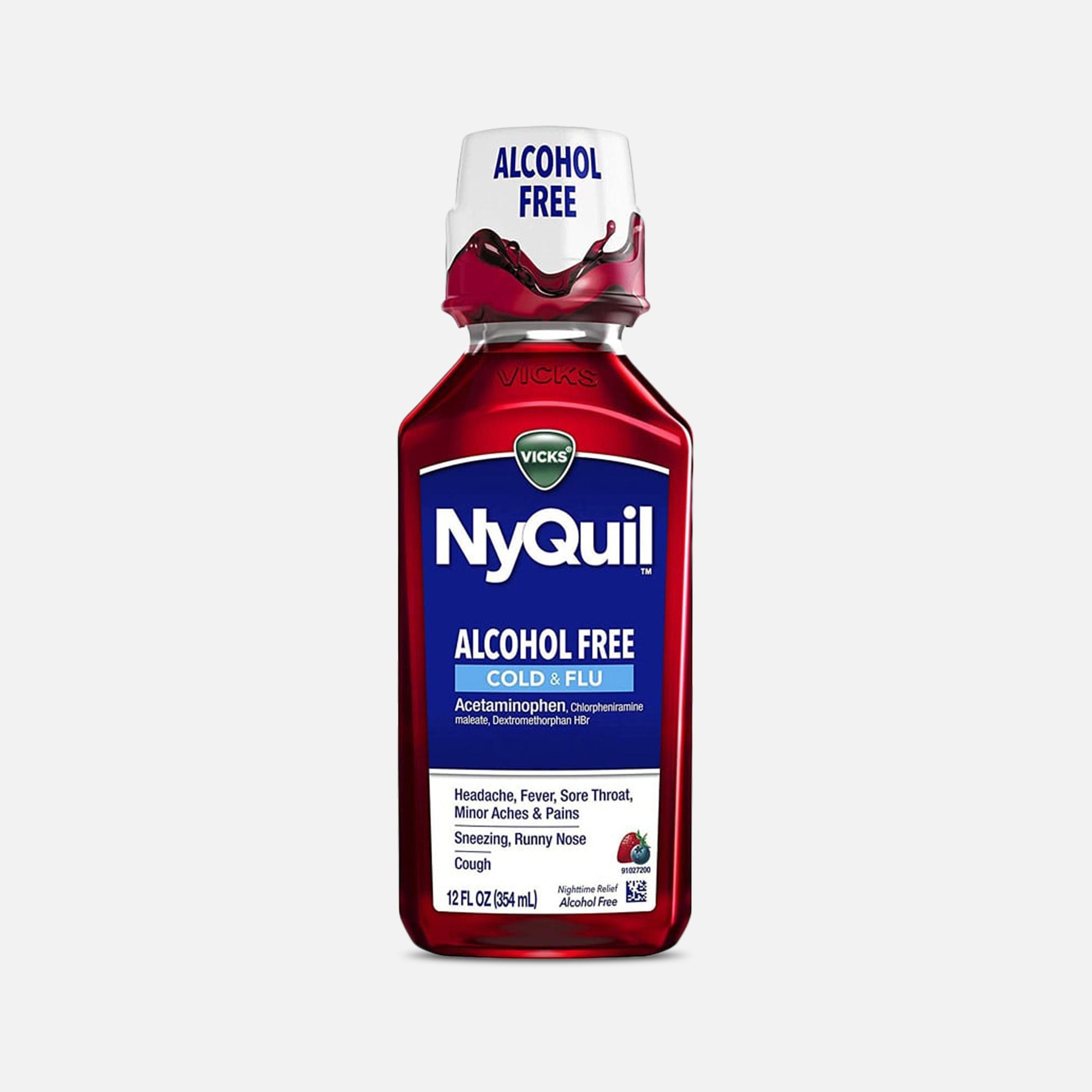 Vicks Nyquil Cold & Flu, Alcohol Free, 12 oz., , large