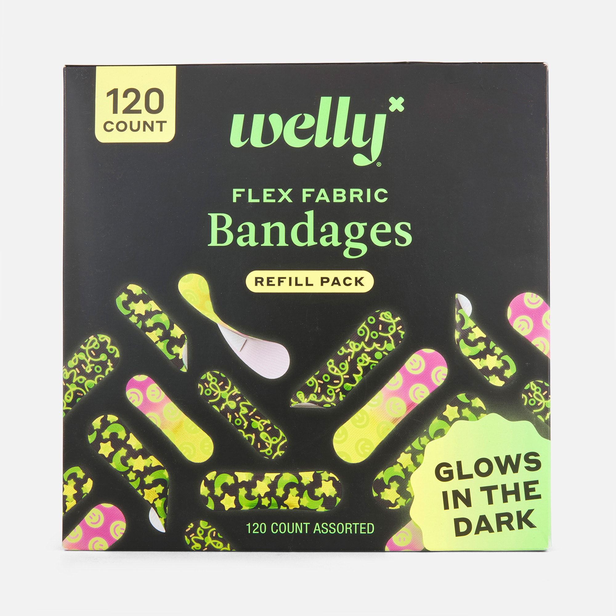 Welly Glow-in-the-Dark Flex Fabric Bandages Refill Pack, 120 ct., , large