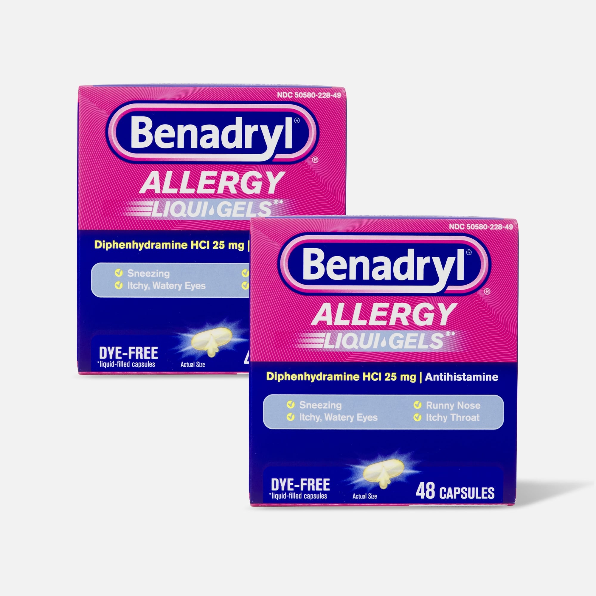 Benadryl Allergy Relief Liqui-Gels, 48 ct. (2-Pack), , large
