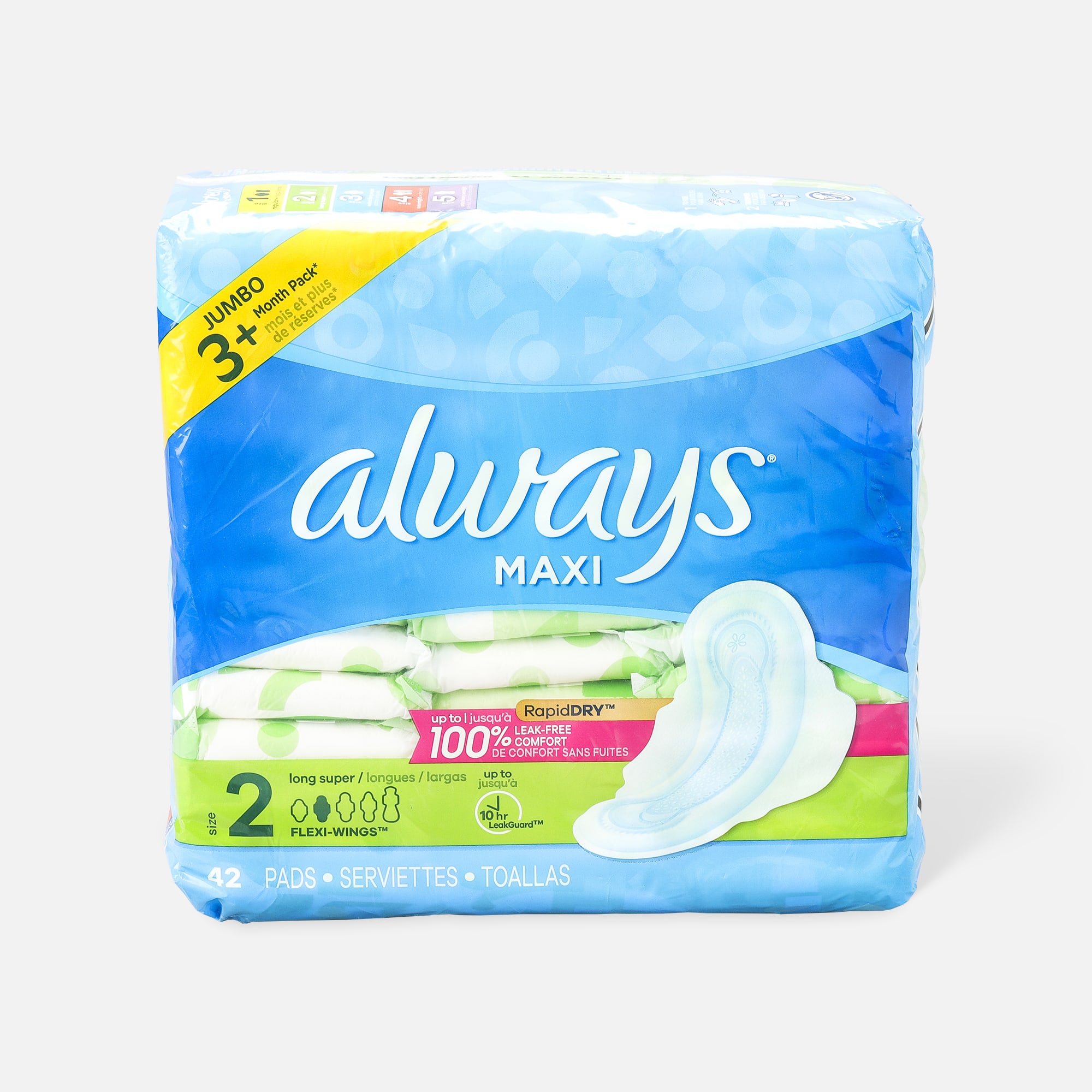 Always Maxi Pads with Wings, Unscented, , large