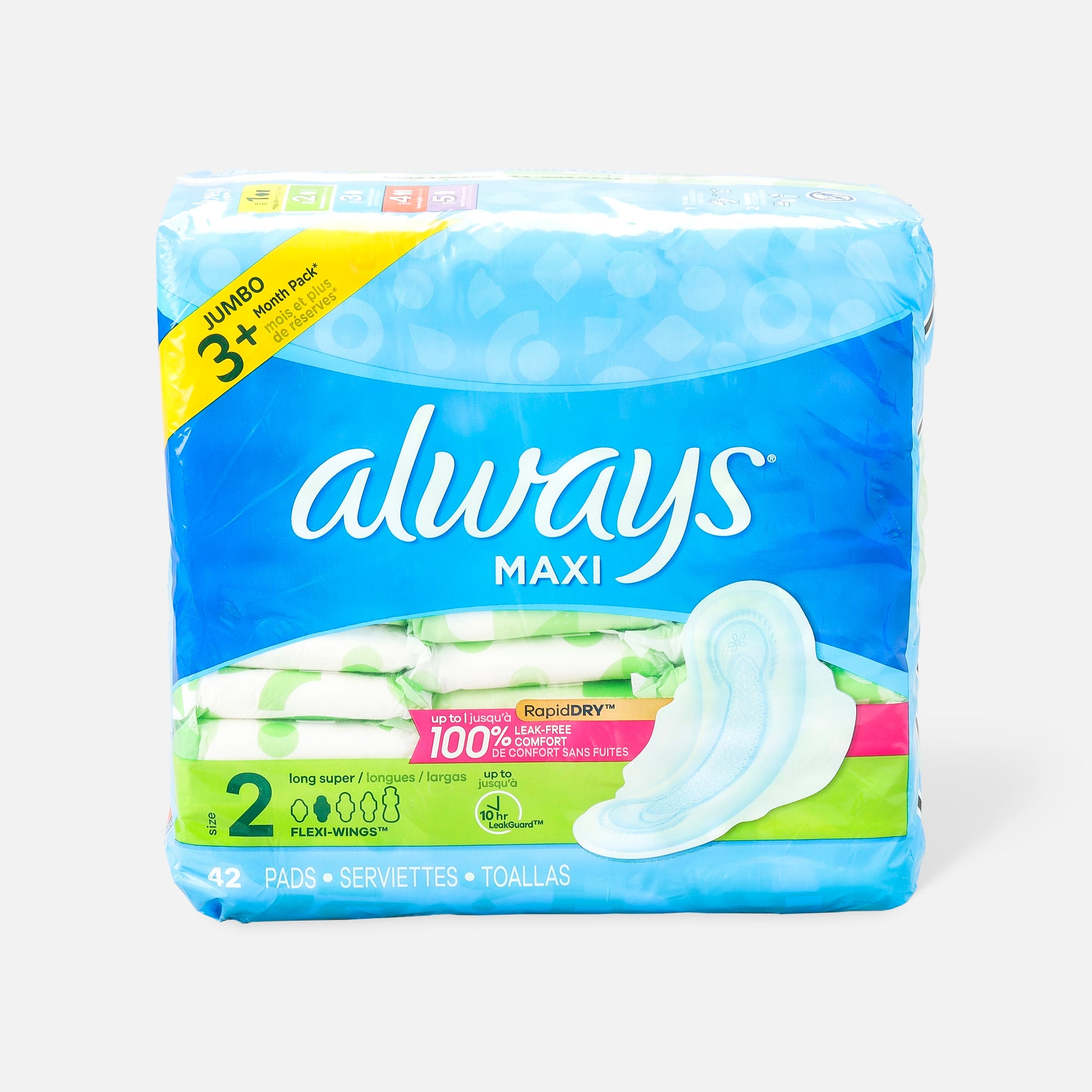 Always Maxi Pads with Wings, Unscented, , large