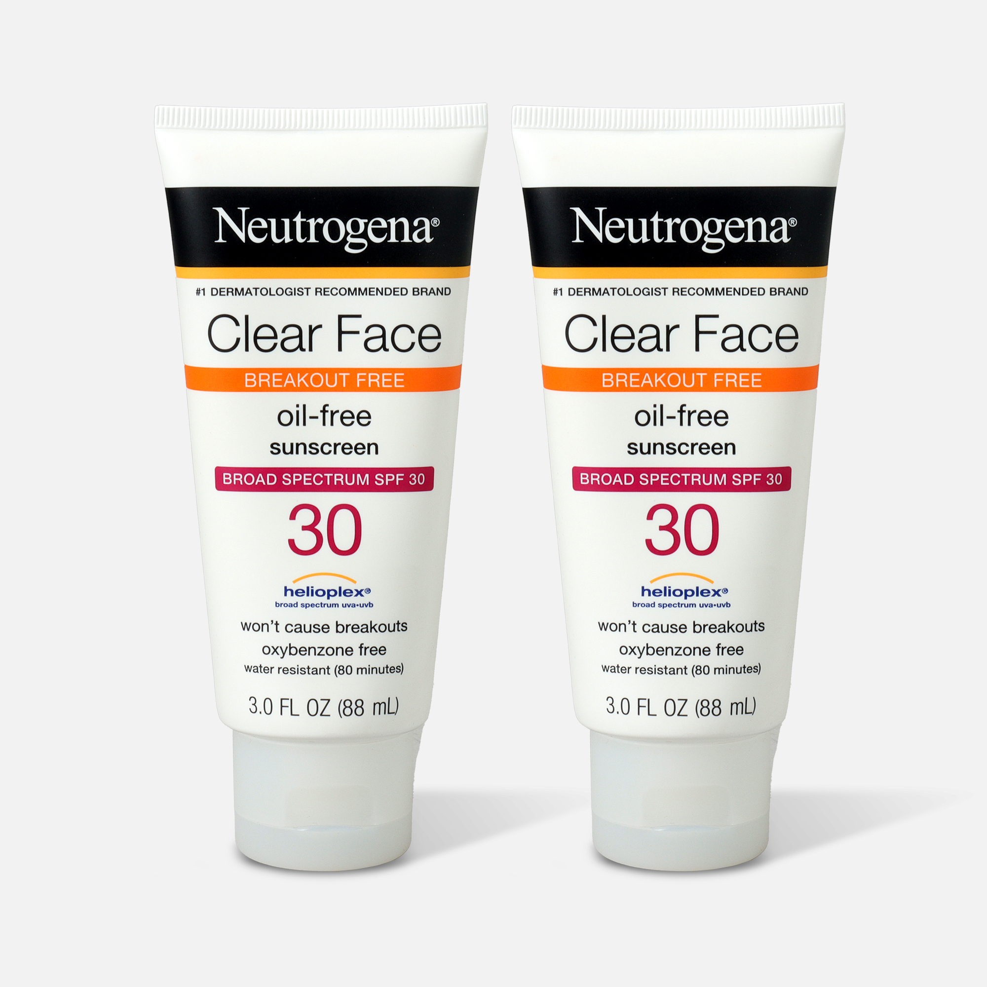Neutrogena Clear Face Liquid Sunscreen Lotion SPF 30 - 3 fl oz. (2-Pack), , large