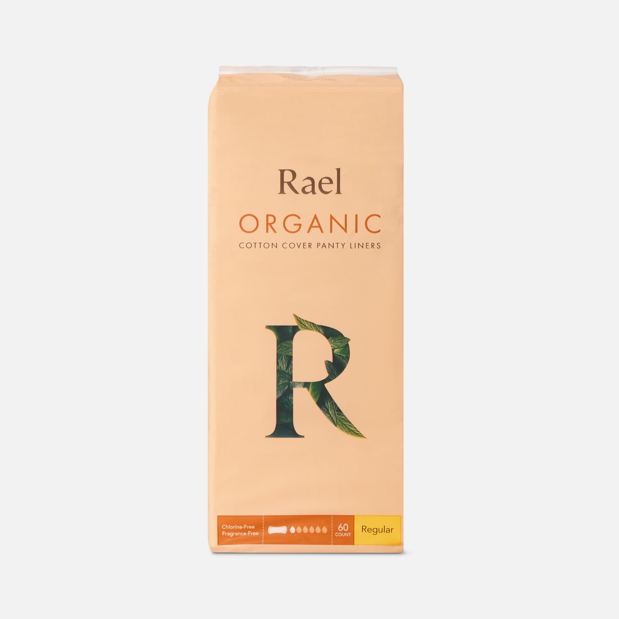 Rael Organic Cotton Cover Panty Liners, Regular, 60 ct., , large