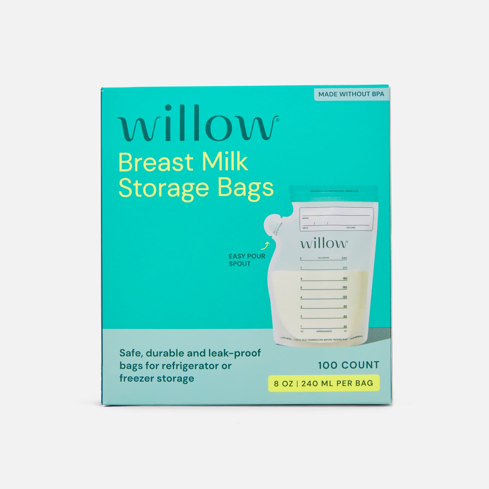 Willow 360 Spill-Proof Breast Milk Storage Bags, 100 ct., 4-oz. Capacity, , large