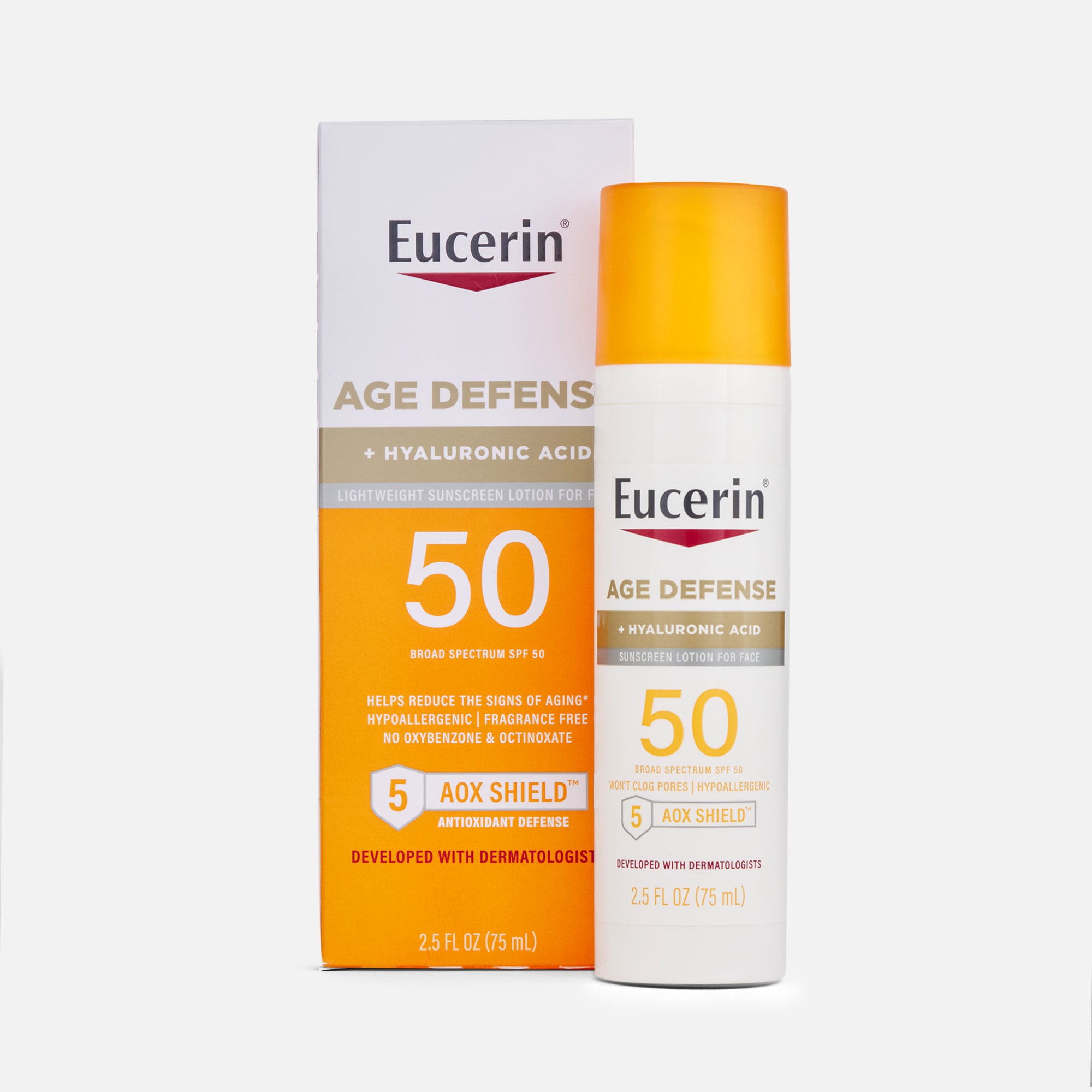 Eucerin Sun Age Defense Face Sunscreen Lotion, SPF 50, 2.5 fl oz., , large