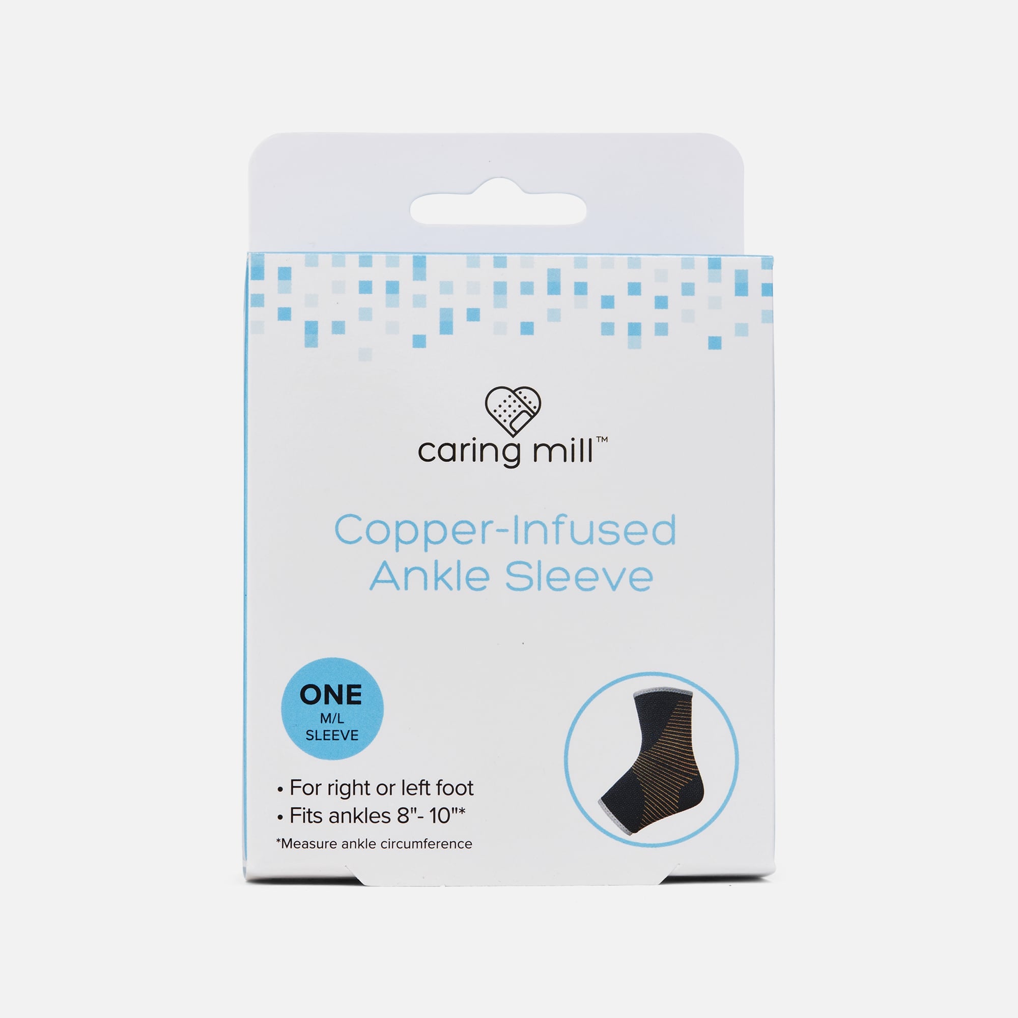 Caring Mill™ Copper-Infused Ankle Brace Compression Sleeve, , large