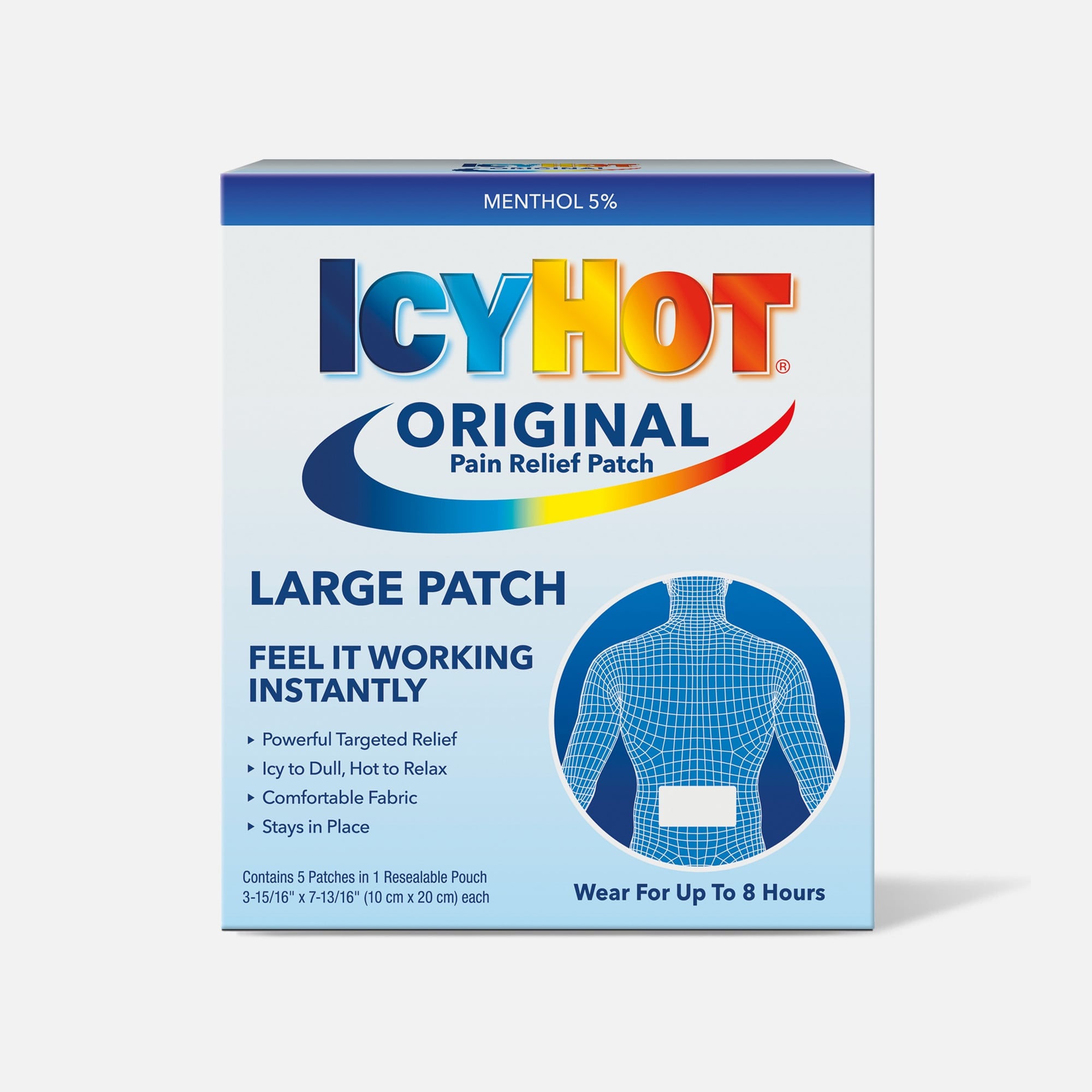 Icy Hot Medicated Back Patch, 5 ct., , large