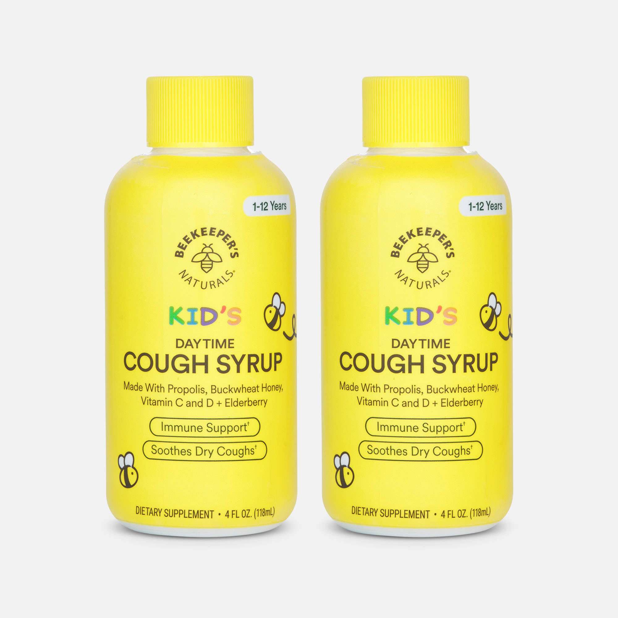 Beekeeper's Naturals Kid's Daytime Cough Syrup, 4 fl oz. (2-Pack), , large