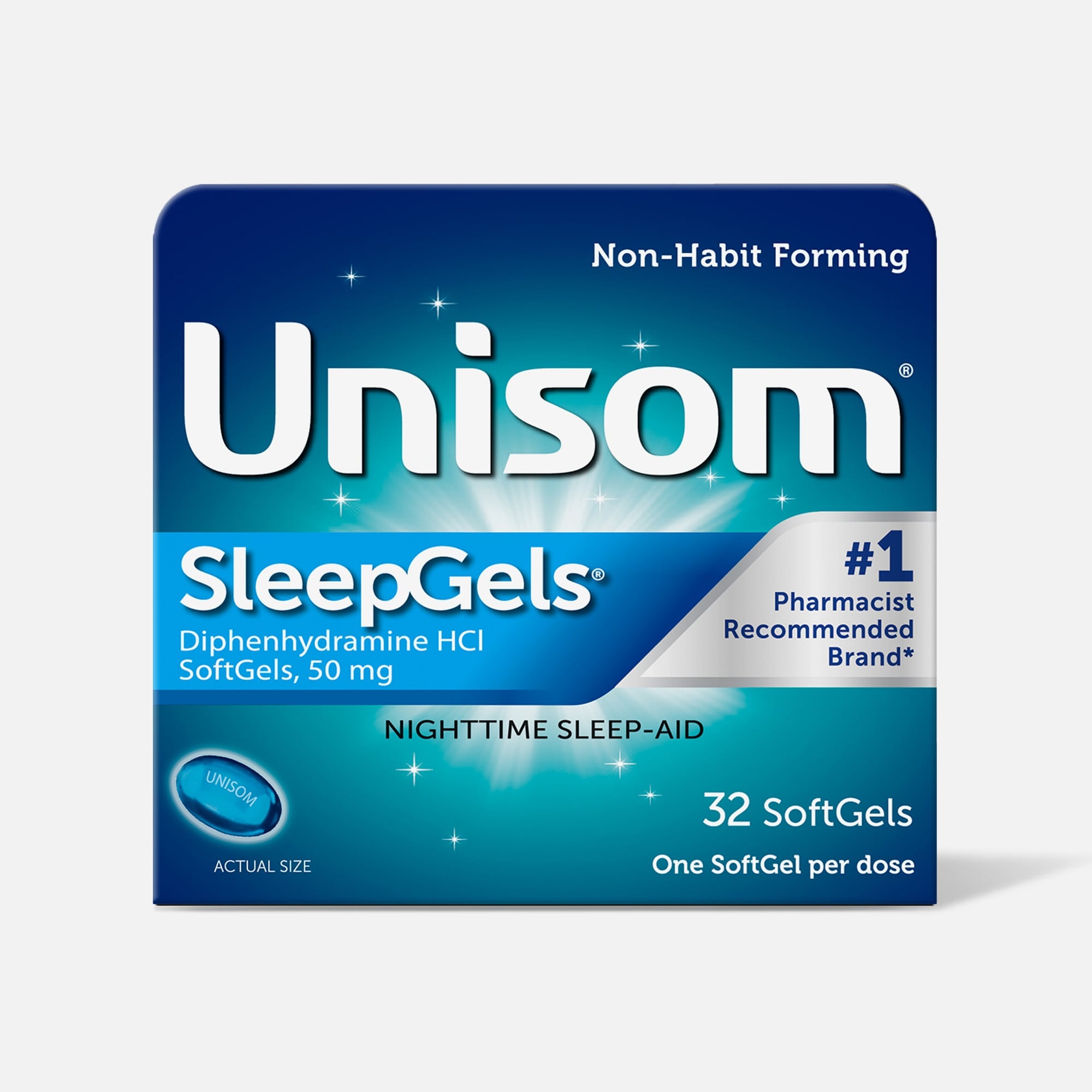 Unisom SleepGels, Maximum Strength Nighttime Sleep Aid, Softgels, 32 ct., , large