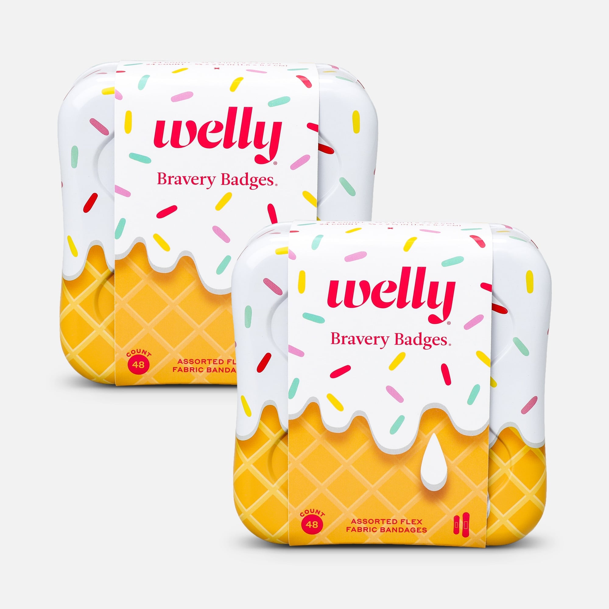 Welly Bravery Badges Ice Cream Assorted Flex Fabric Bandages - 48 ct. (2-Pack), , large
