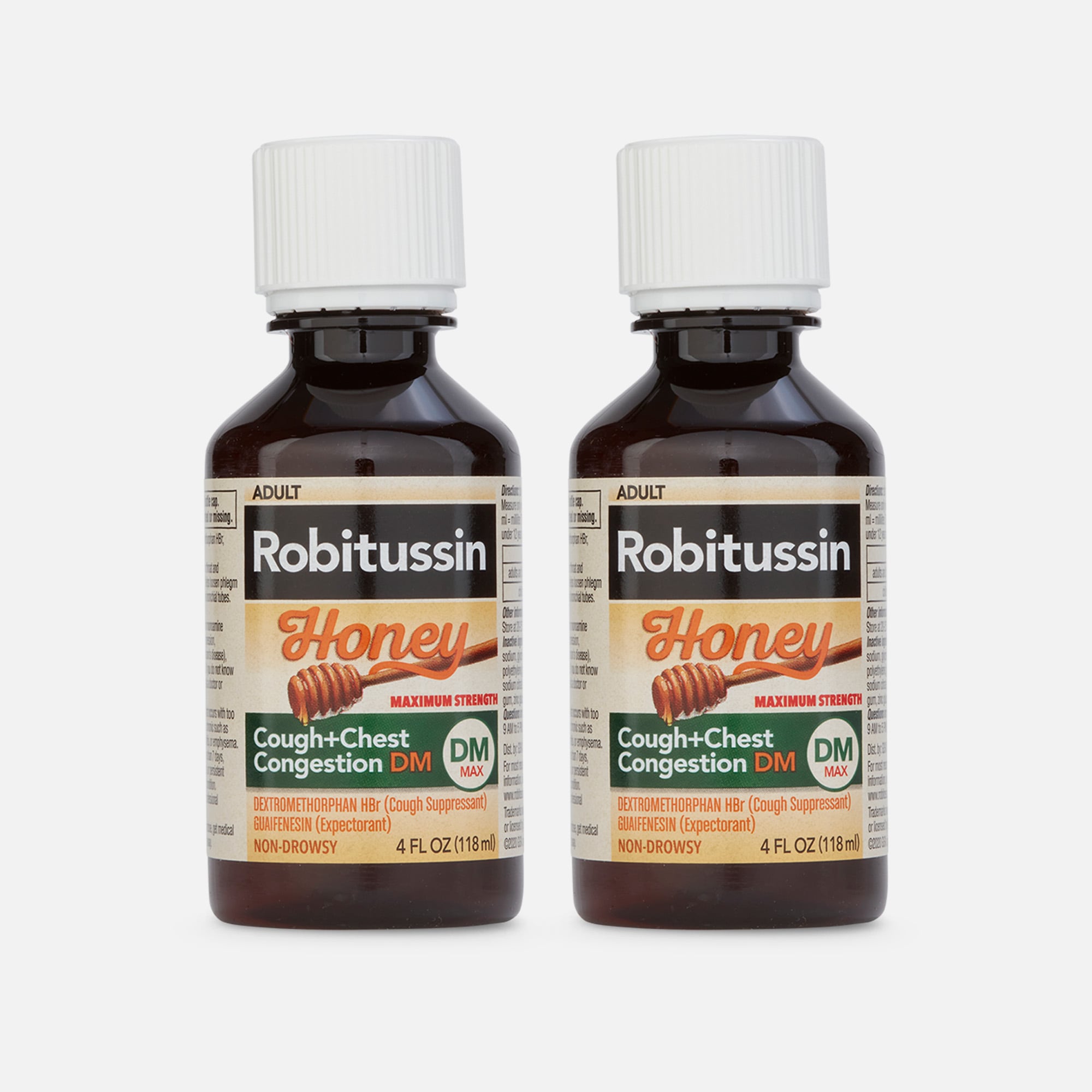 Robitussin Honey Maximum Strength Cough & Chest Congestion DM, 4 fl oz. (2-Pack), , large