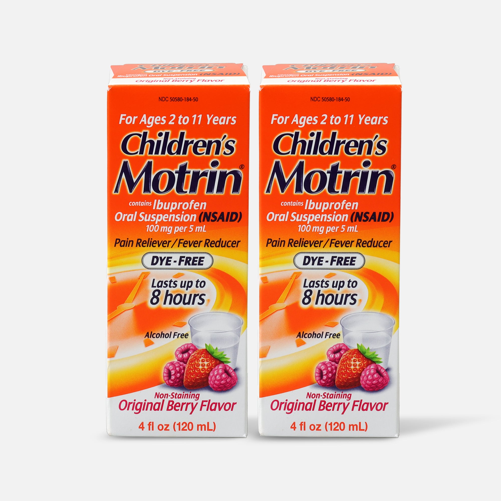 Children's Motrin Original Berry Flavor Dye-Free, 4 fl oz. (2-Pack), , large