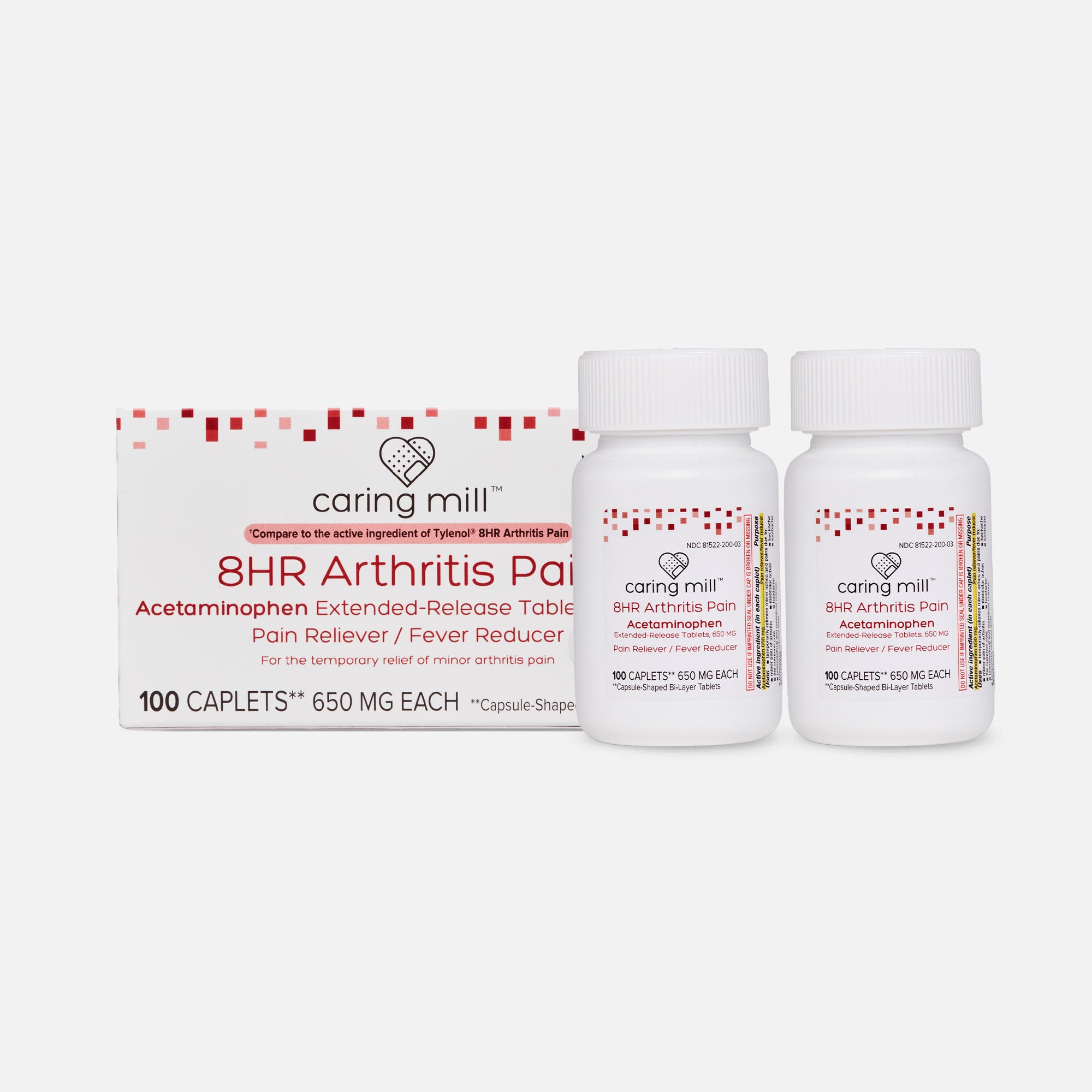 Caring Mill™ 8 HR Arthritis Acetaminophen, 100 ct. (2-Pack), , large