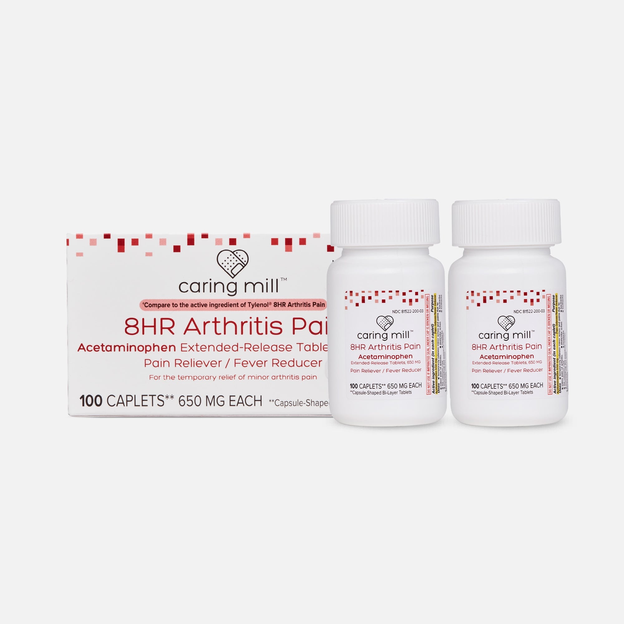Caring Mill™ 8 HR Arthritis Acetaminophen, 100 ct. (2-Pack)