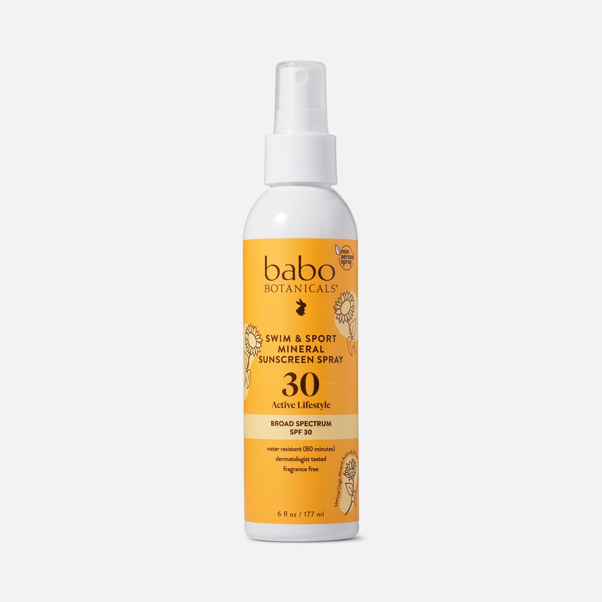 Babo Botanicals Swim & Sport Mineral Sunscreen Spray, SPF 30, 6 fl oz., , large