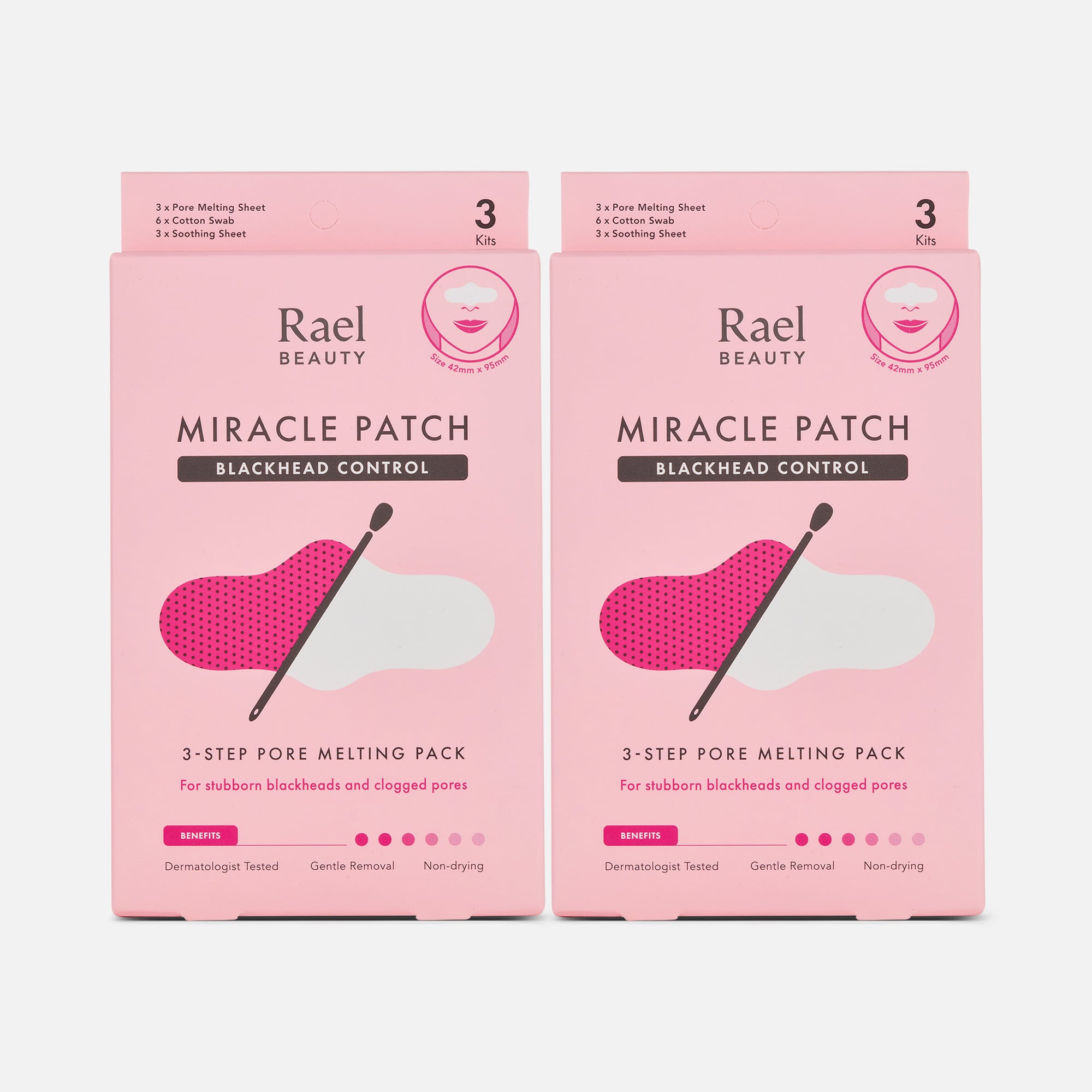 Rael Beauty Miracle Patch Blackhead Control 3-Step Pore Melting Pack, 3 ct. (2-Pack), , large
