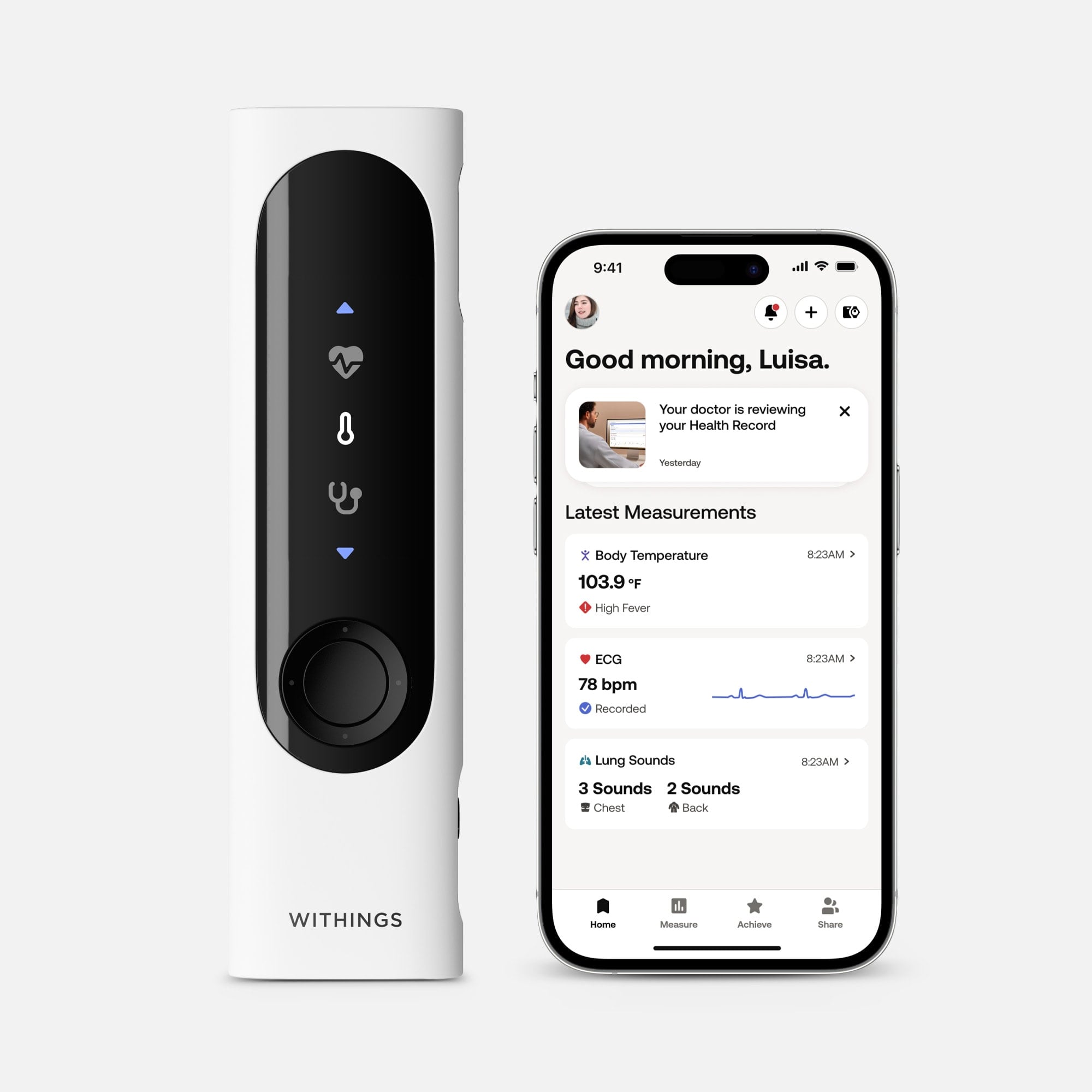 Withings BeamO 3-In-1 Complete Health Monitoring Tool, , large