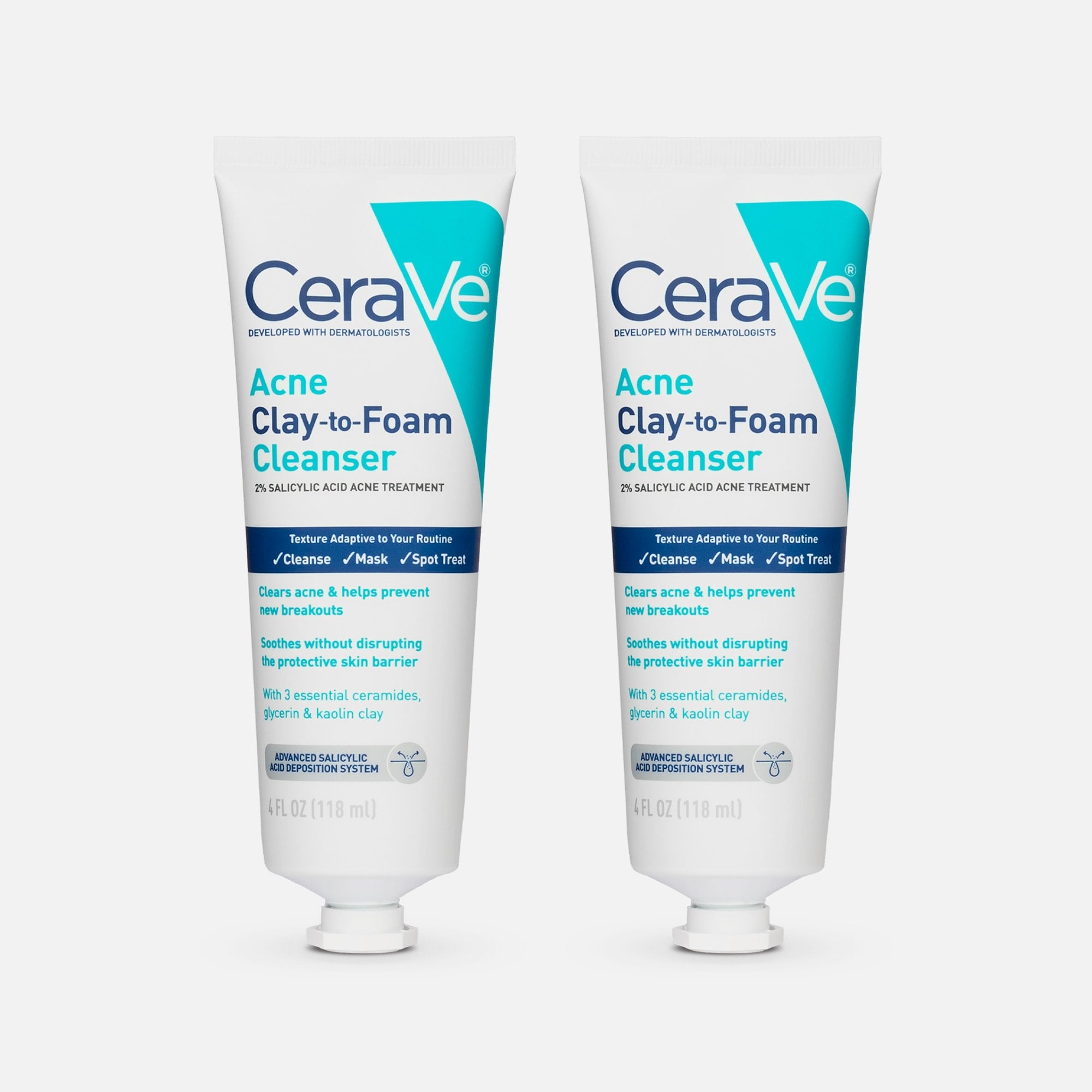 CeraVe® Acne Clay to Foam Cleanser (2-Pack), , large
