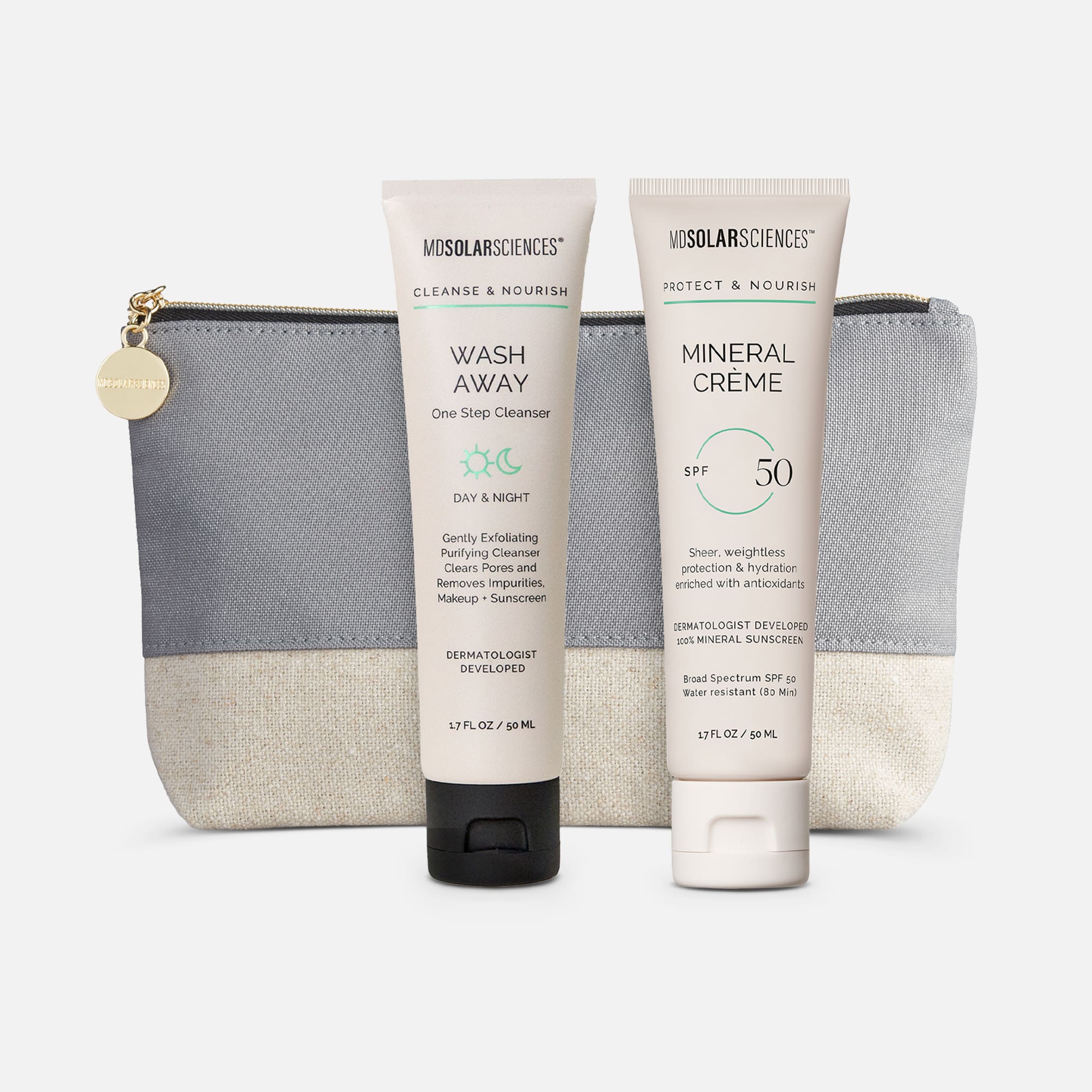 MDSolarSciences™ Sensitive Skin Bundle, Wash Away Cleanser and Mineral Crème SPF 50, , large