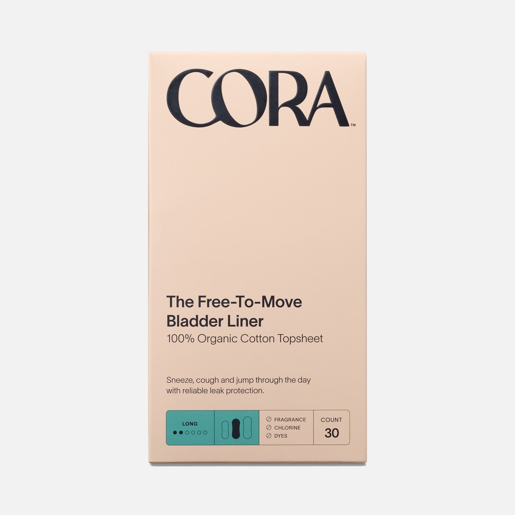 Cora Organic Bladder Long Liners, 30 ct., , large