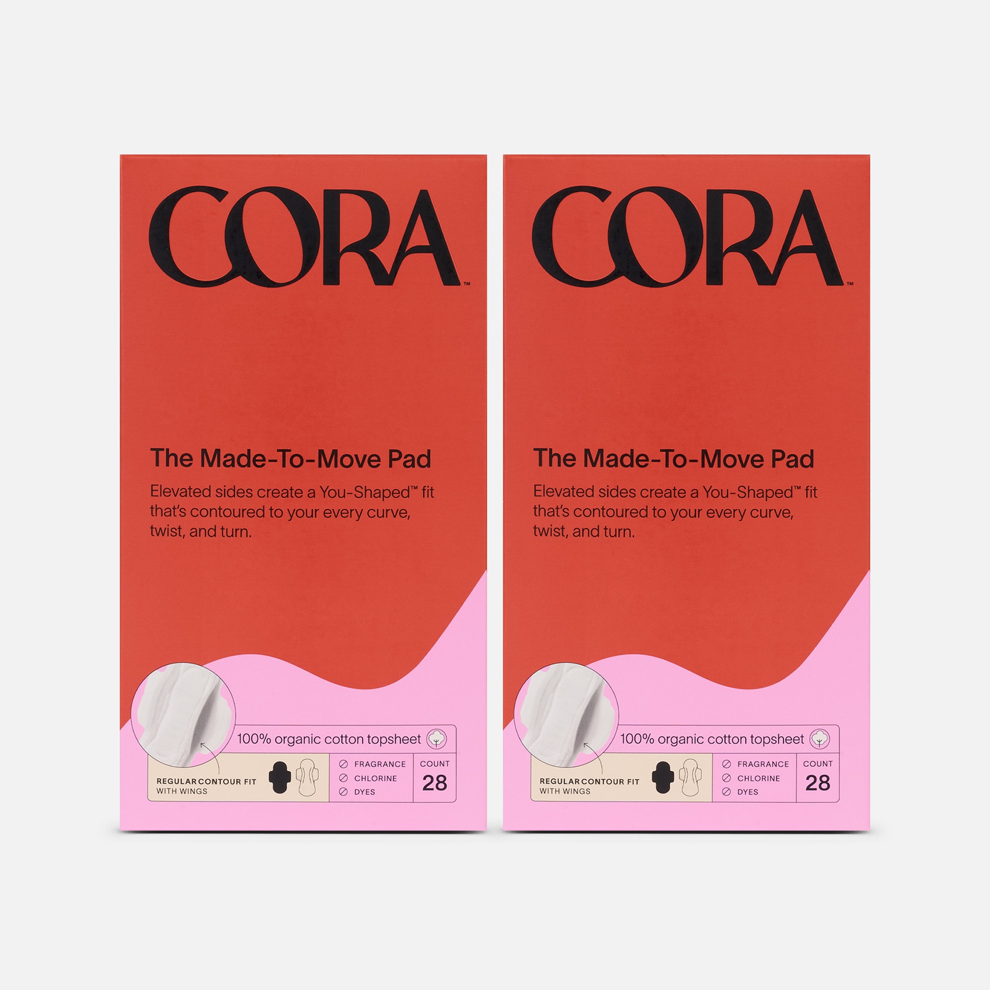 Cora The Made-to-Move Pad, Regular, 28 ct. (2-Pack), , large