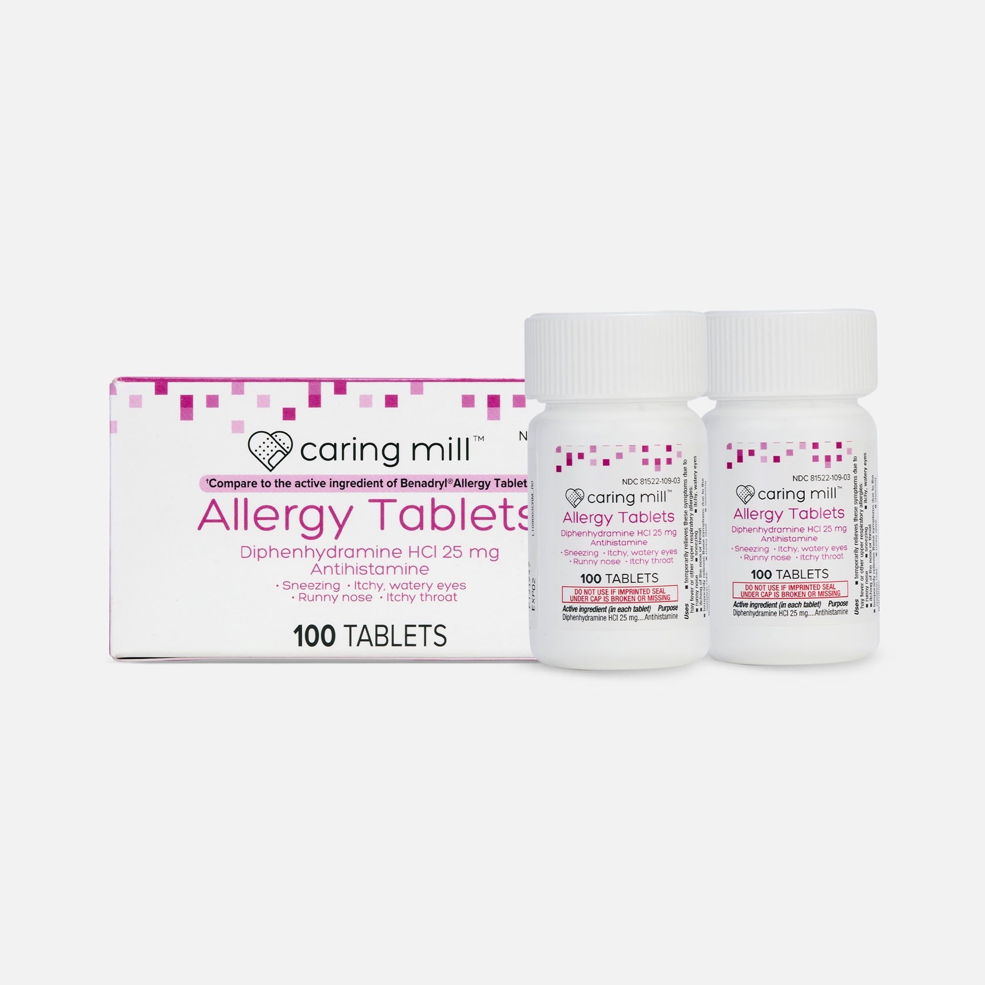 Caring Mill™ Diphedryl Allergy Relief Tablets, 100 ct. (2-Pack), , large