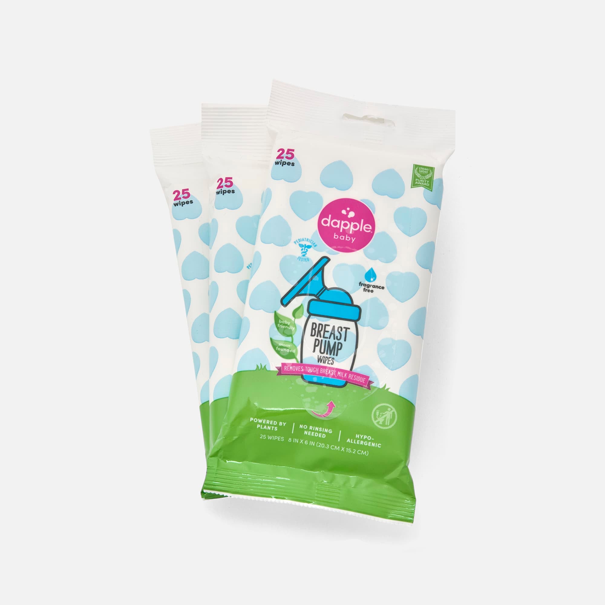Dapple Baby Plant-Based Breast Pump Wipes, Fragrance Free, 25 ct. (3-Pack), , large
