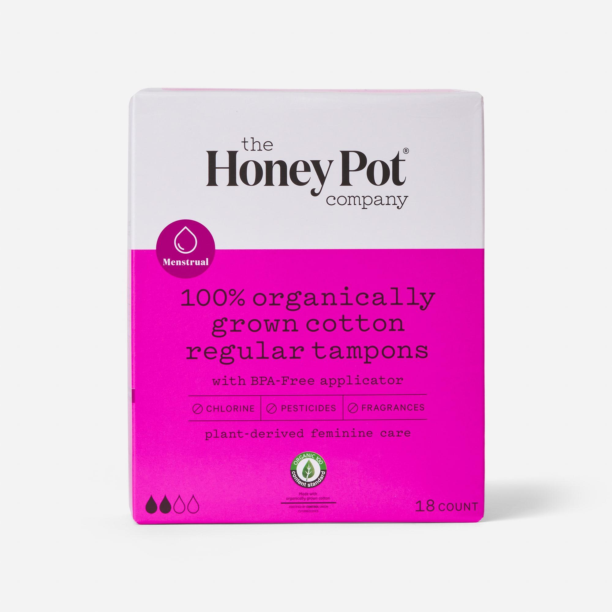 The Honey Pot Organic Cotton BPA Free Applicator Tampon, , large