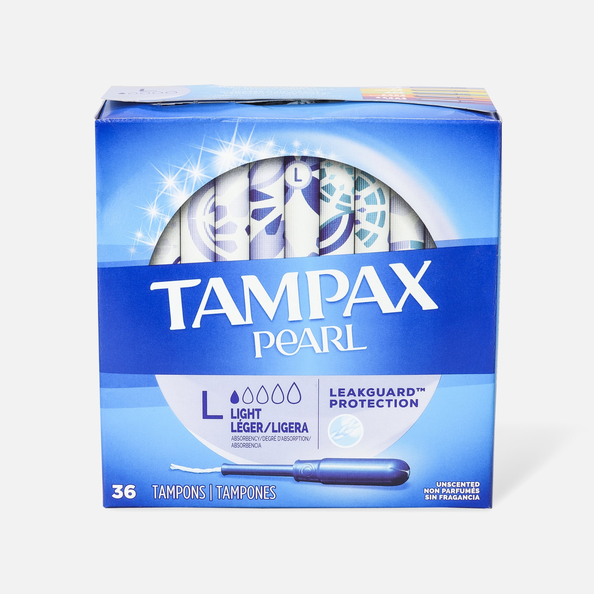 Tampax Pearl Tampons with BPA-Free Plastic Applicator and LeakGuard Braid, Unscented, , large